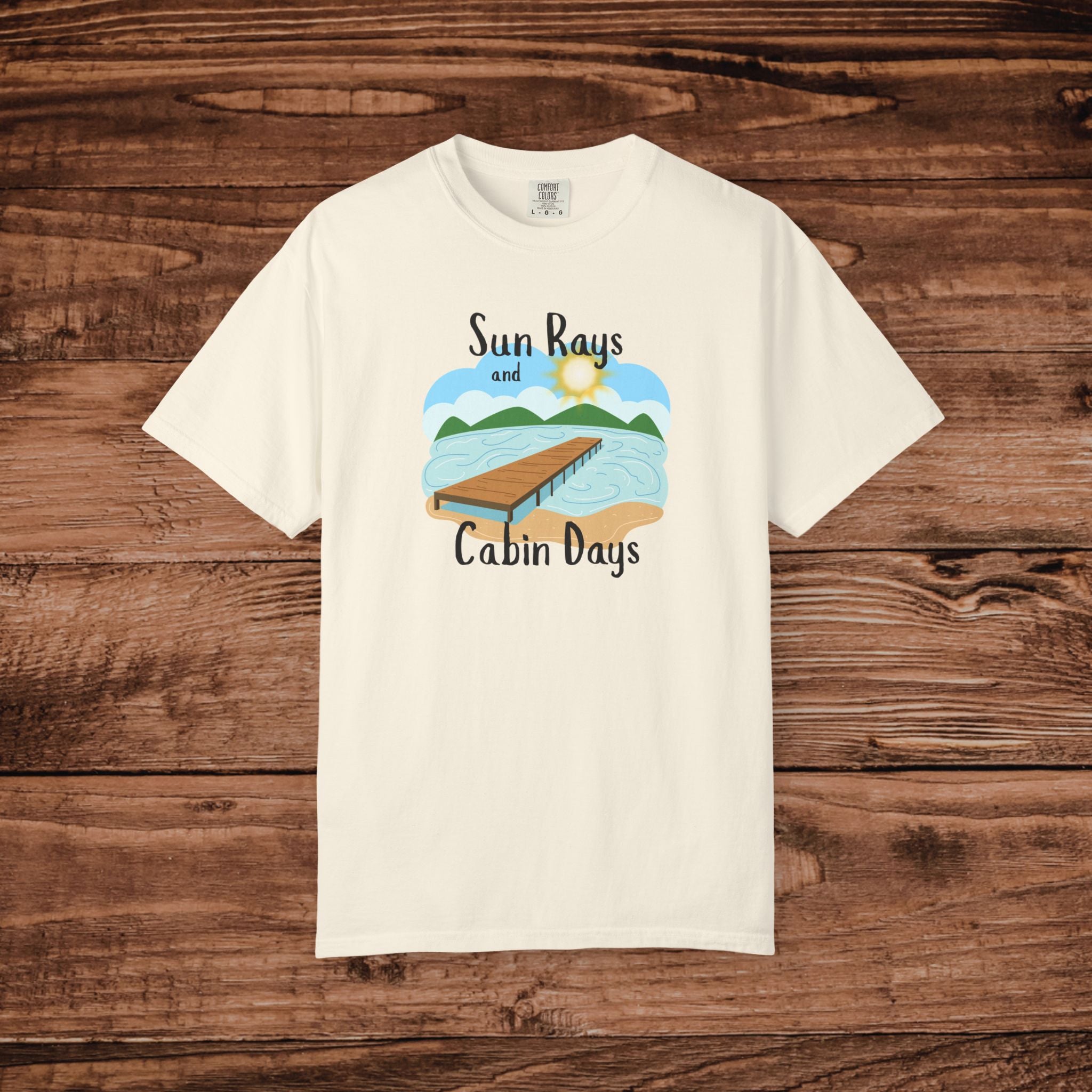 Sun Rays and Cabin Days T-Shirt | Dock Lake Summer Design