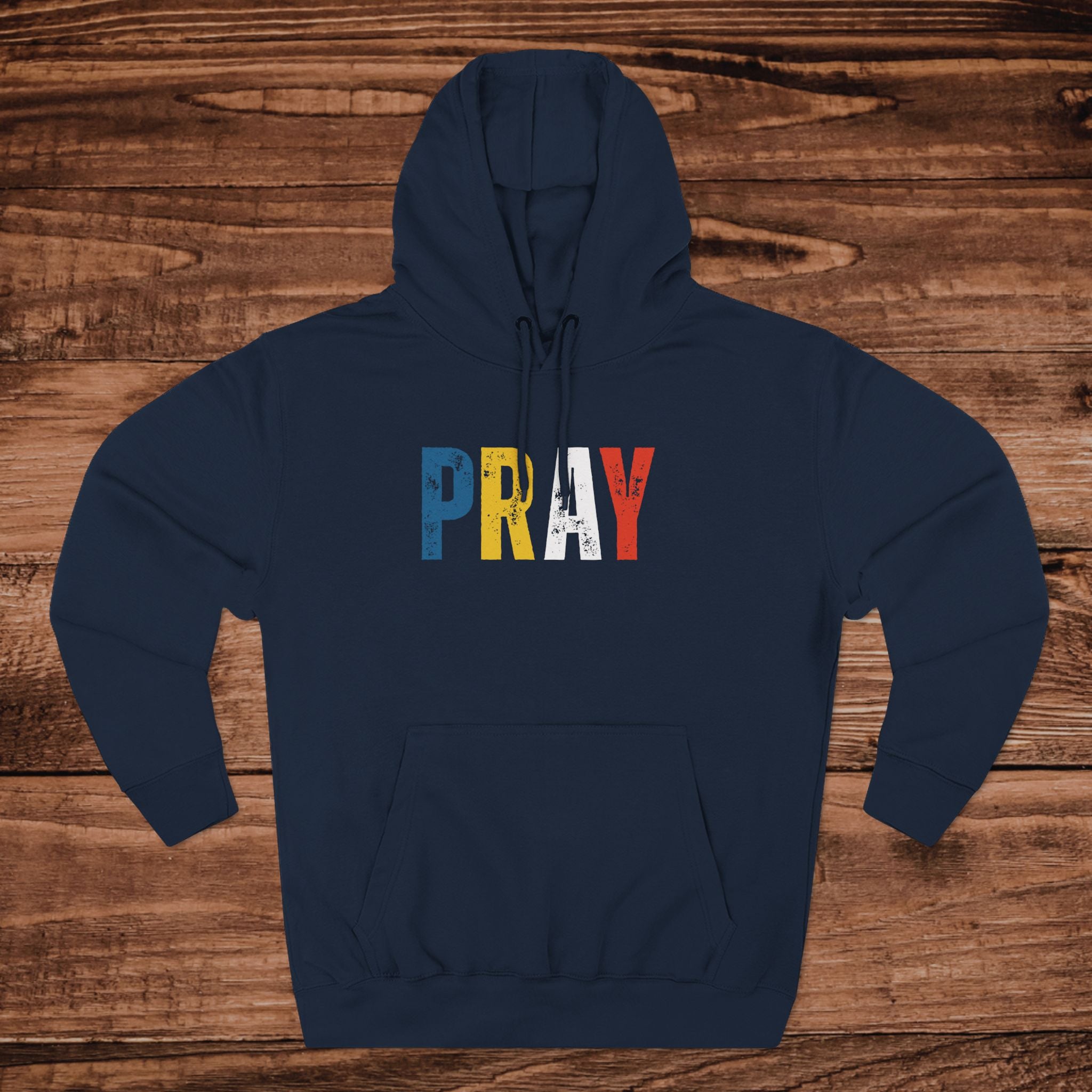 Pray block letters Hoodie |  distressed typography