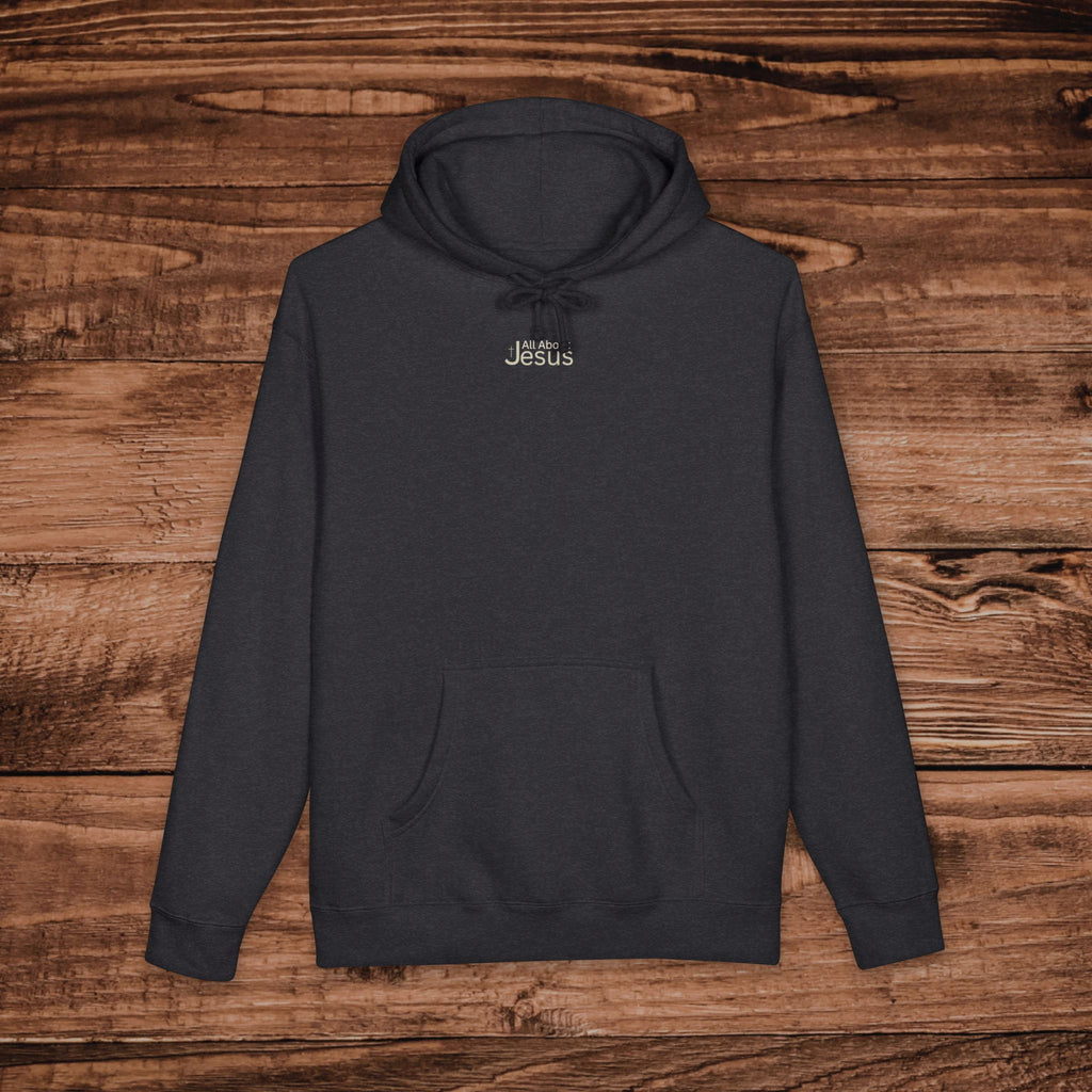 Embroidered All About Jesus Hoodie, Christian Aesthetic Sweatshirt, Minimal Faith Based, Premium Fleece, Religious Streetwear Pullover