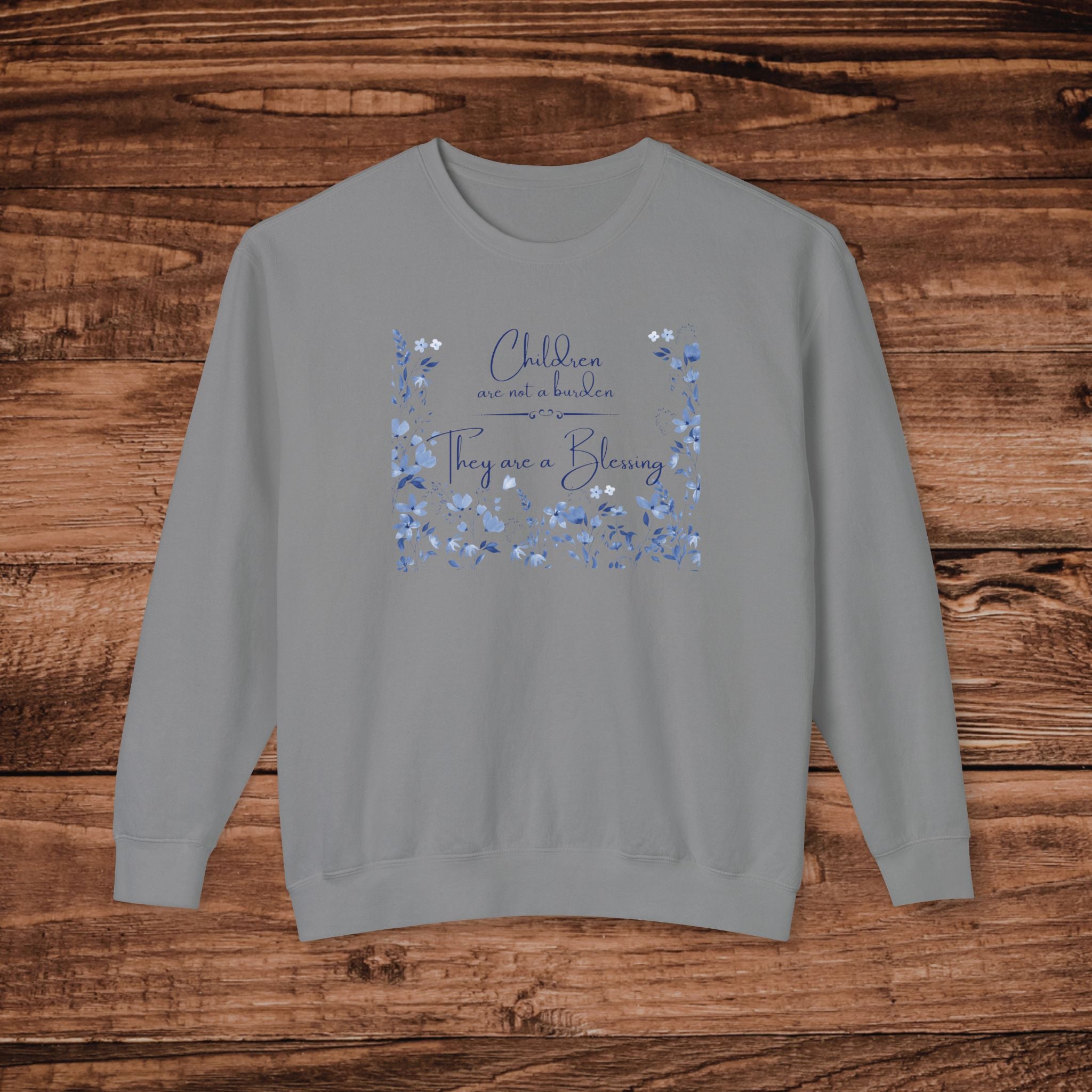 Children Are Blessings Floral Lightweight Crewneck Sweatshirt