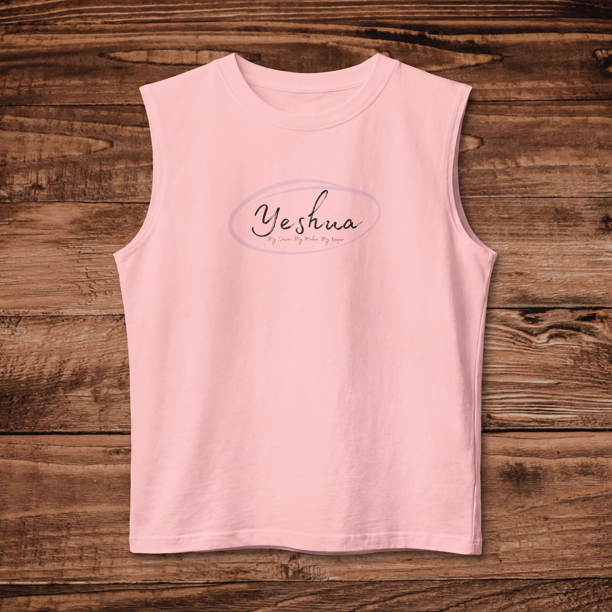 Yeshua Script Logo Muscle Tank | Faith Christian Apparel, Jesus Name Shirt