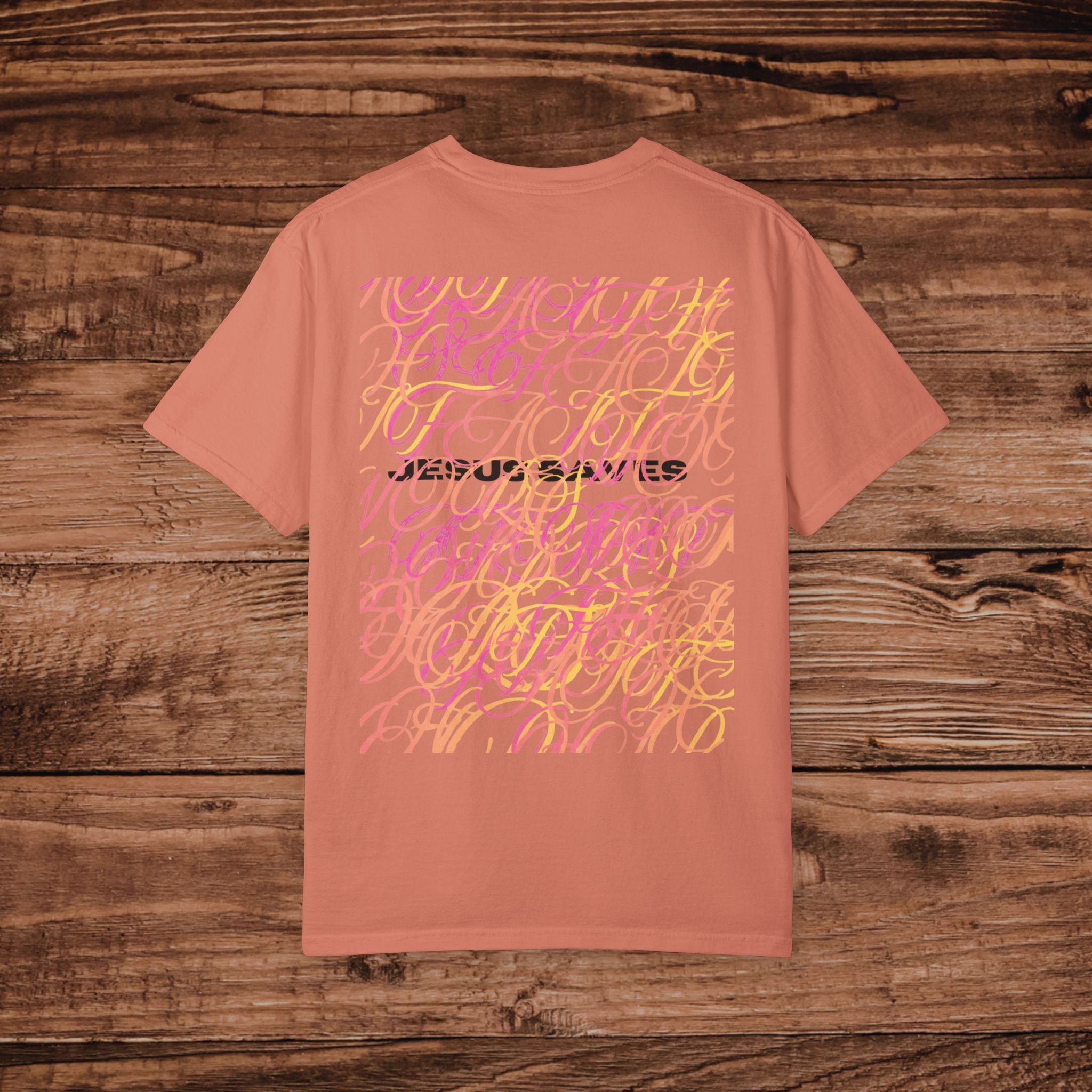 Jesus Saves Scribble Background T-shirt | Christian Tee