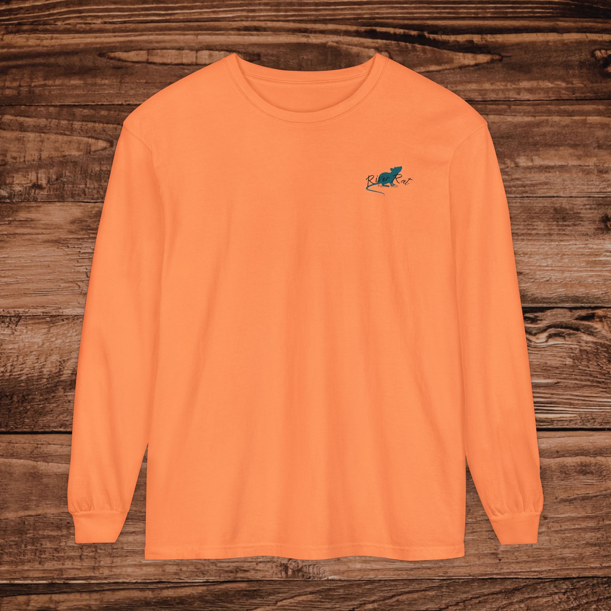 River Rat Paddle Club Long Sleeve Logo T-Shirt Dual Graphic Designs
