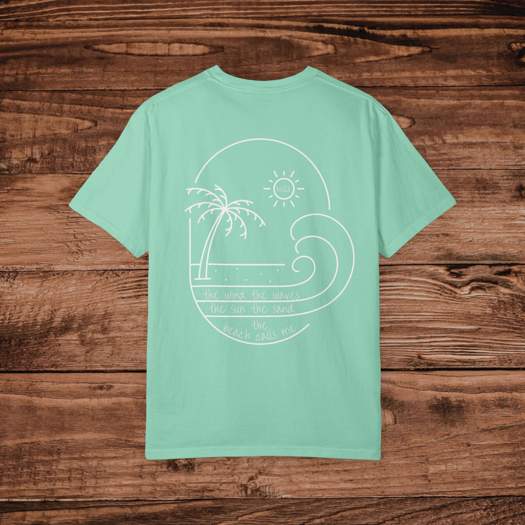 Summer Graphic Tee, The Wind The Waves The Sun The Sand T-Shirt, Minimal Aesthetic line art Beach Shirt, Oversized Coastal Beachwear