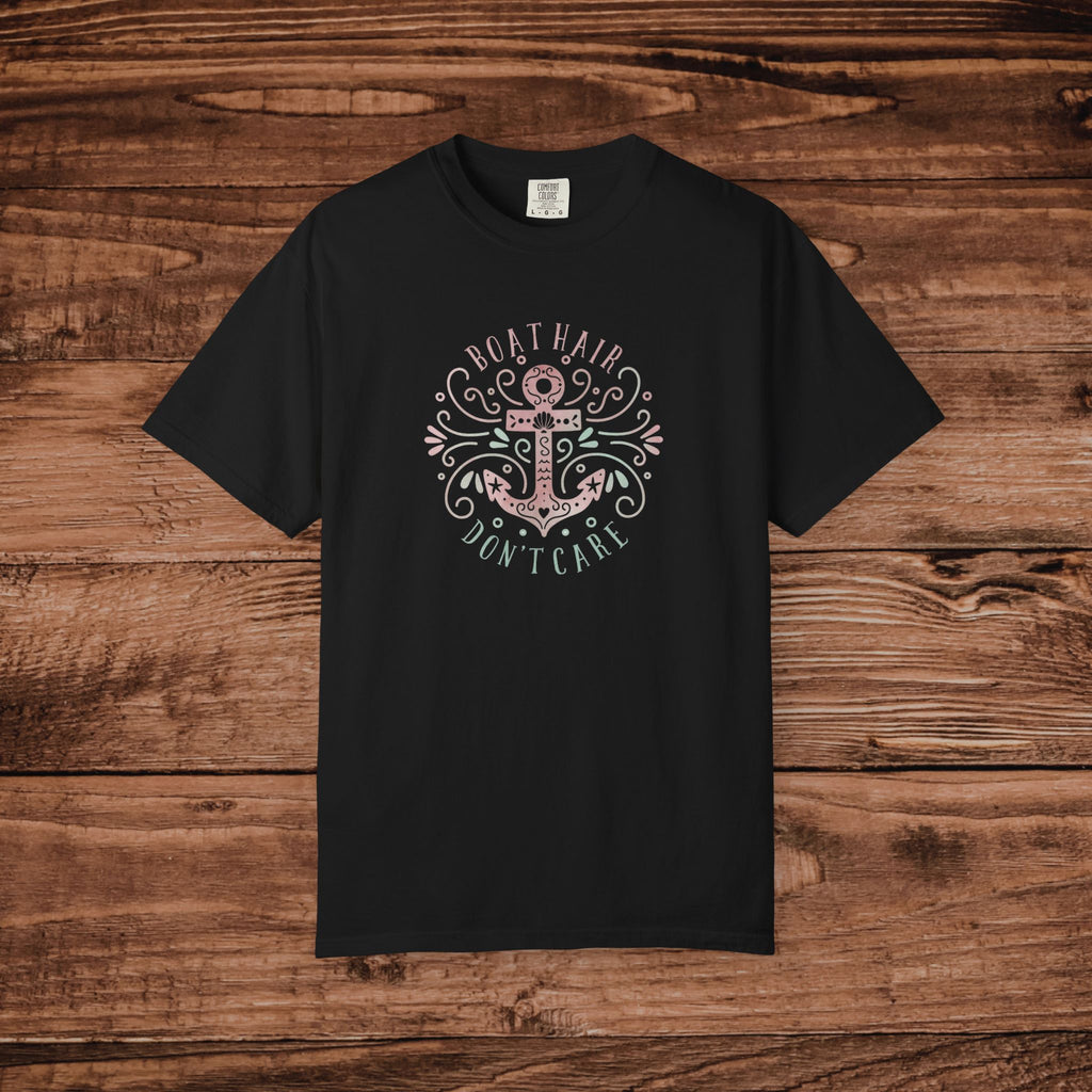 Anchor Floral Crest T-shirt | Nautical Anchor Design, Pastel Beach Vibes