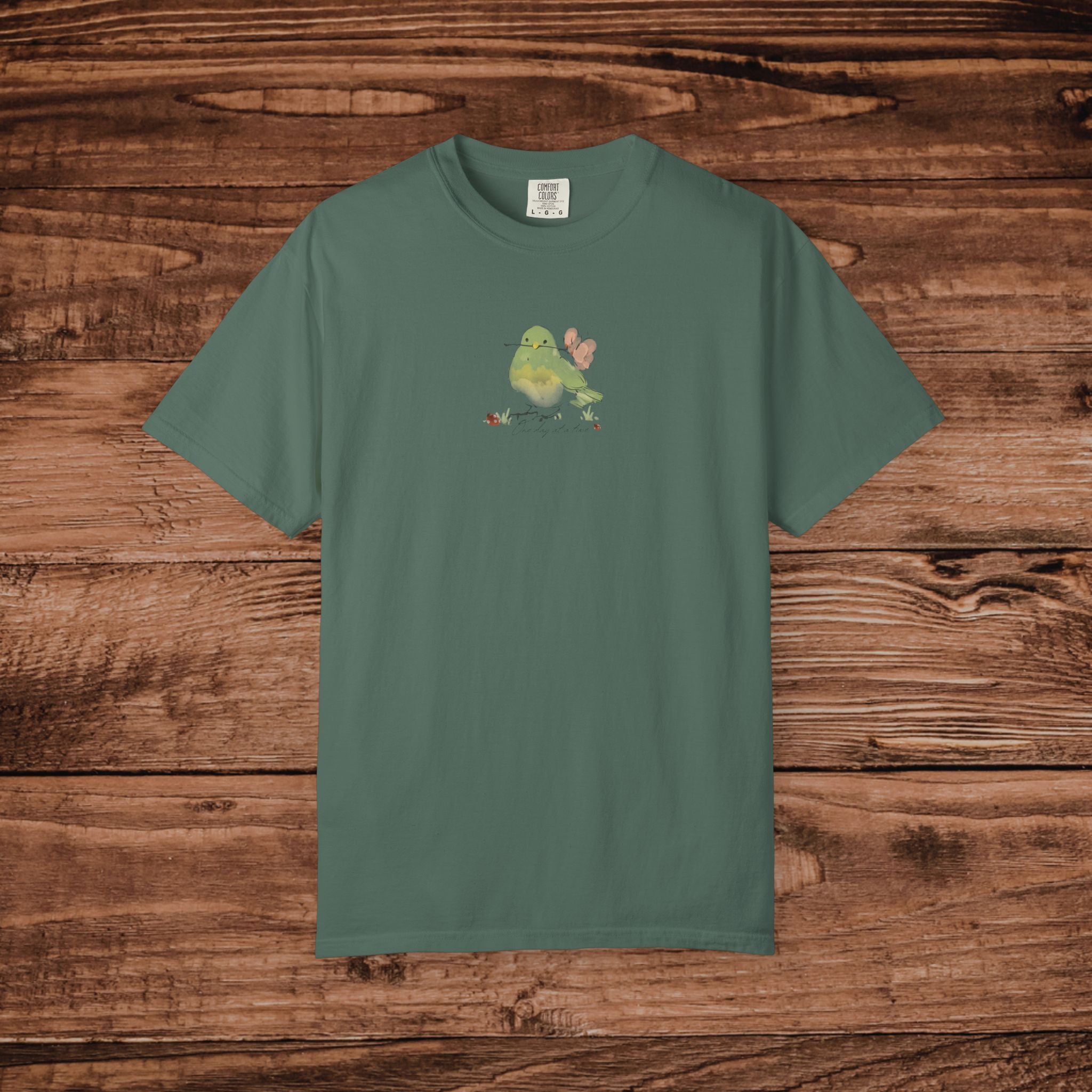 One day at a time Bird T-Shirt Minimal Bird Illustration