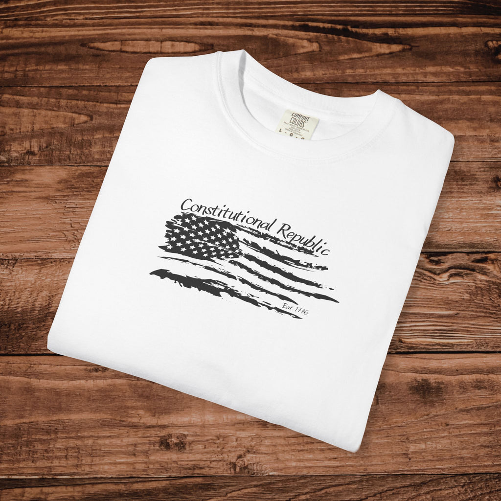 Constitutional Republic T-shirt, America 1776 Tshirt, Distressed Flag Aesthetic Tee, Patriotic Graphic Tee, Conservative Gift, USA Heritage