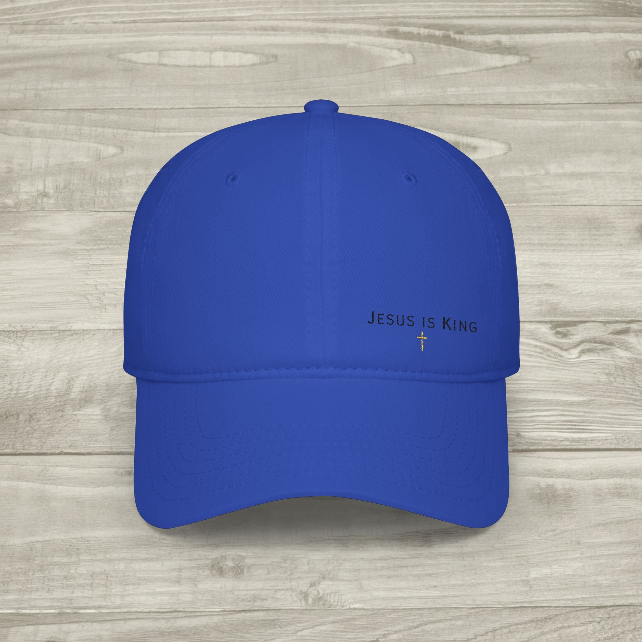 Embroidered Jesus is King Hat, Christian Aesthetic Baseball Cap, Minimalist Faith Hat, Religious Streetwear Headwear, Embroidered Cross Cap