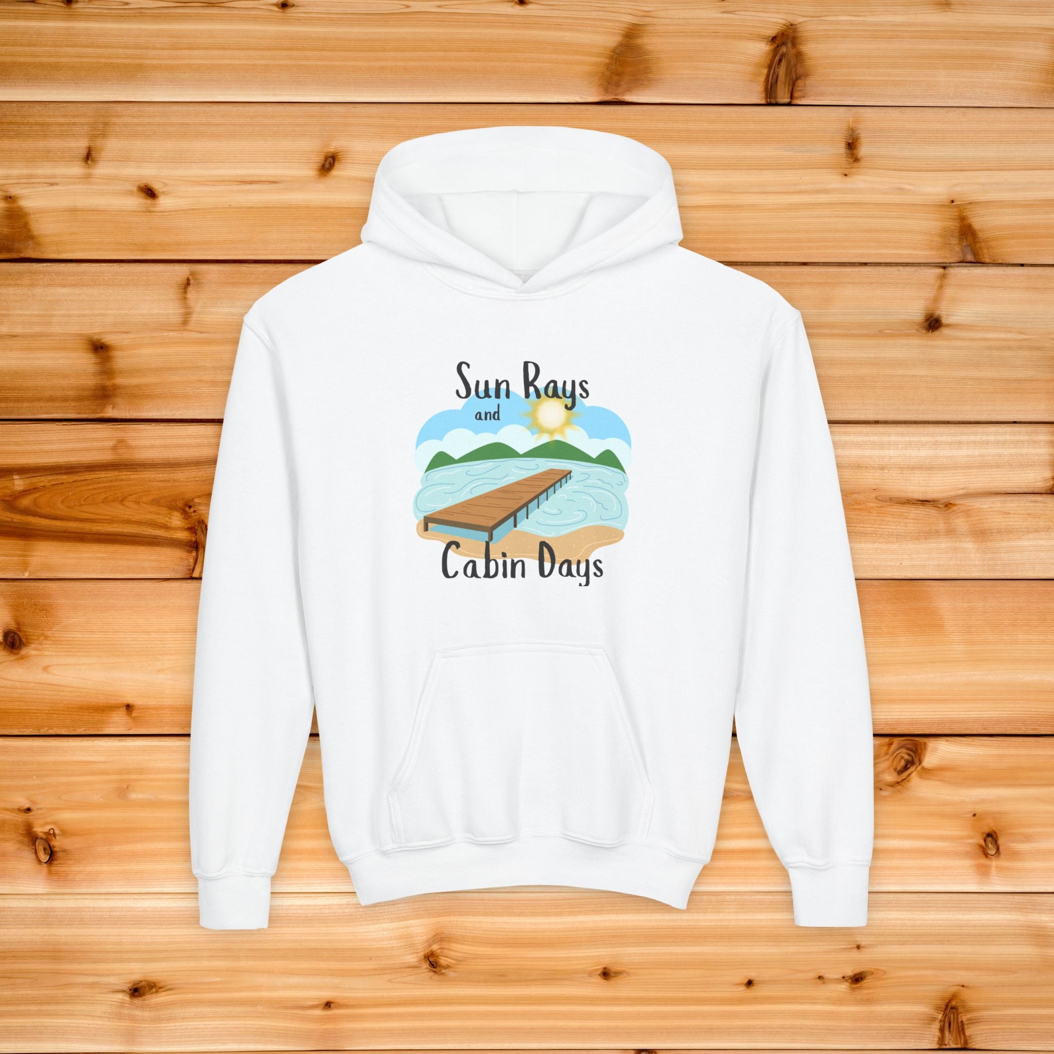Sun Rays and Cabin Days Hoodie Lake Cabin Graphic