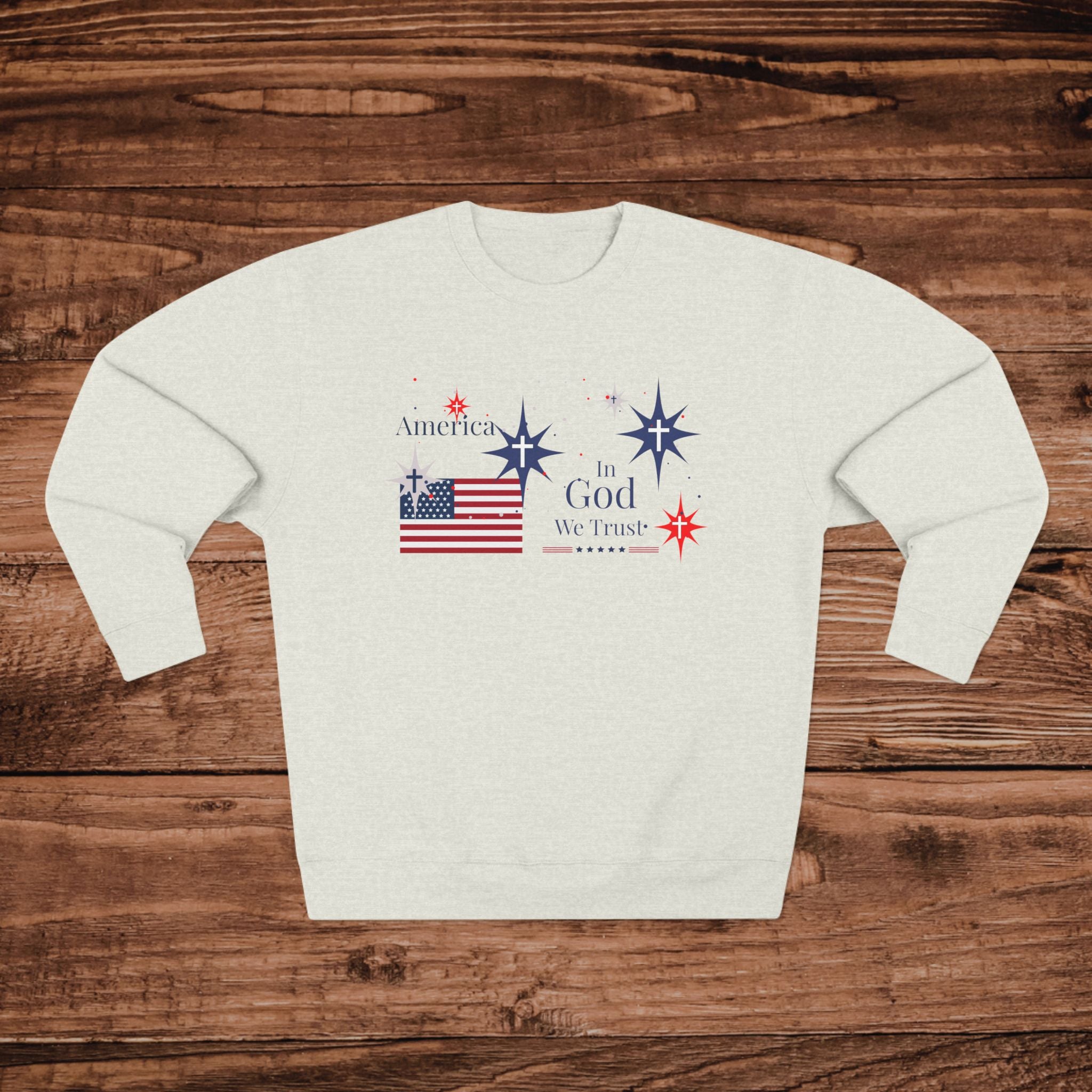 In God We Trust America Crewneck Sweatshirt | Patriotic Fourth of July