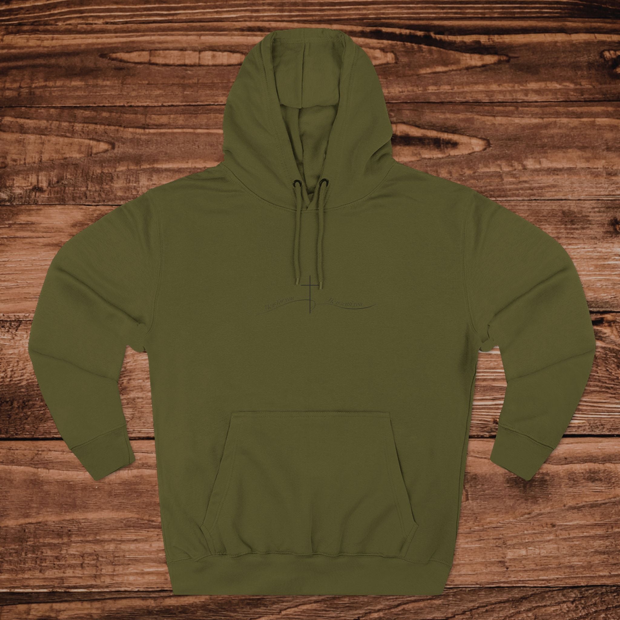 He is with you Cross Hoodie | Three-Panel Fleece Hoodie