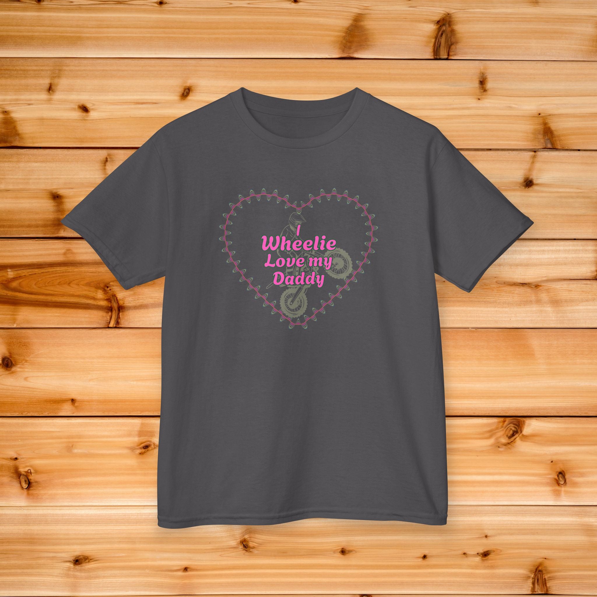 Kids Wheelie Love my Daddy Tshirt, Kids Motocross Tee, Youth Supercross tshirt