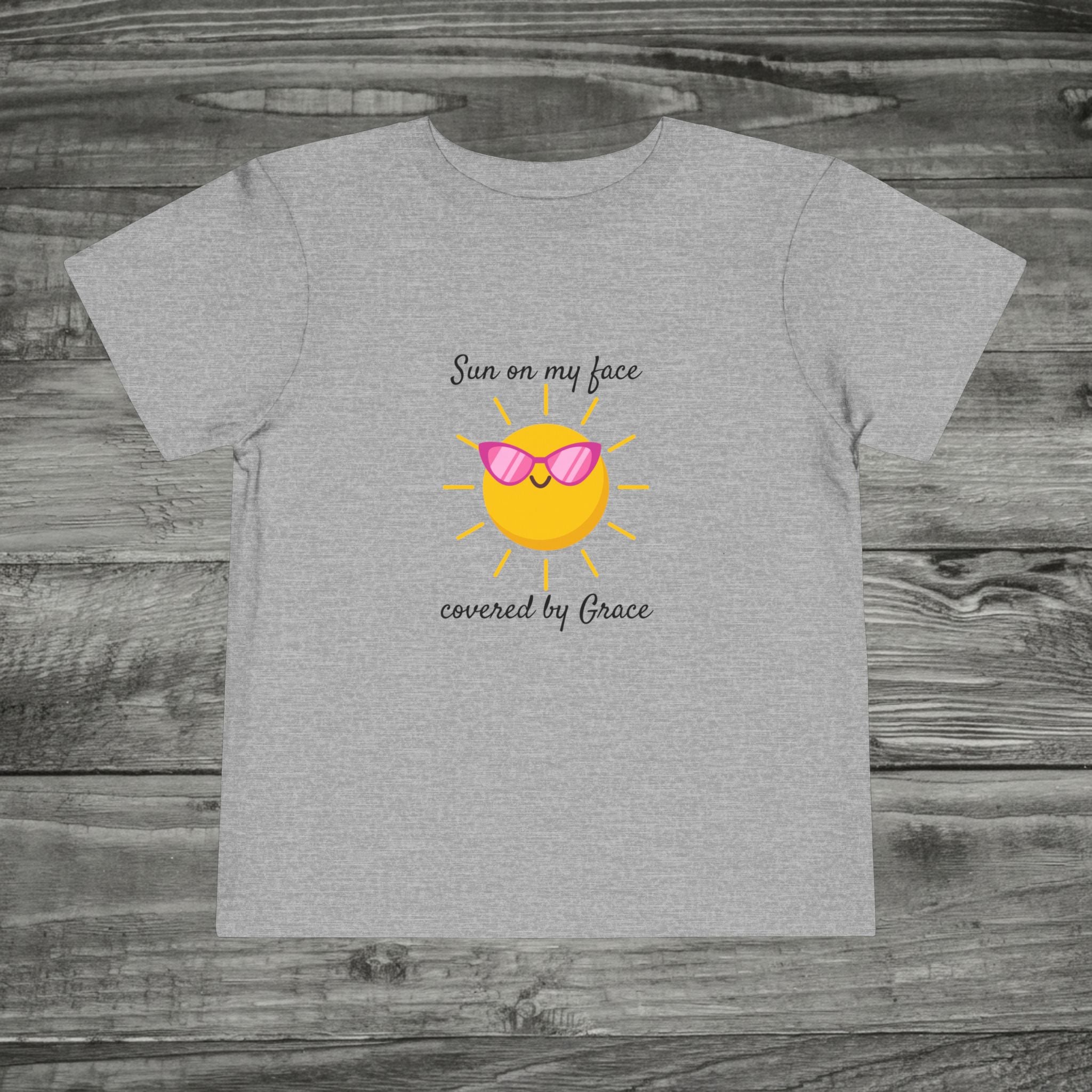 Sun with Sunglasses covered by Grace Toddler Tee | Christian Sunshine