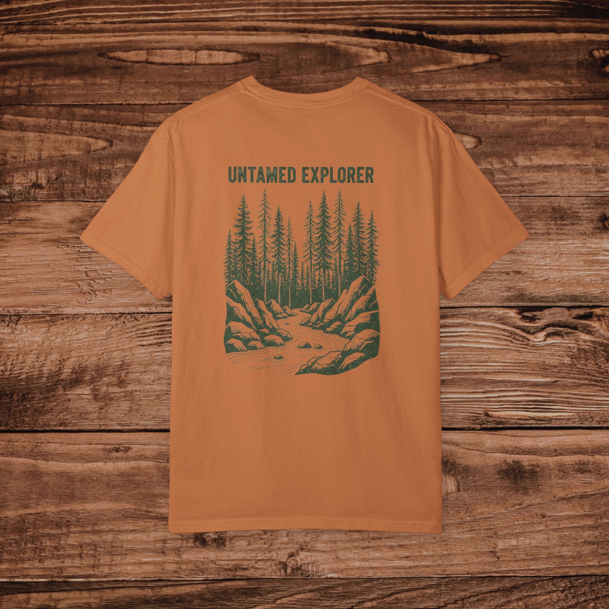 Untamed Explorer Forest Illustration T-shirt | Mountain River Crewneck