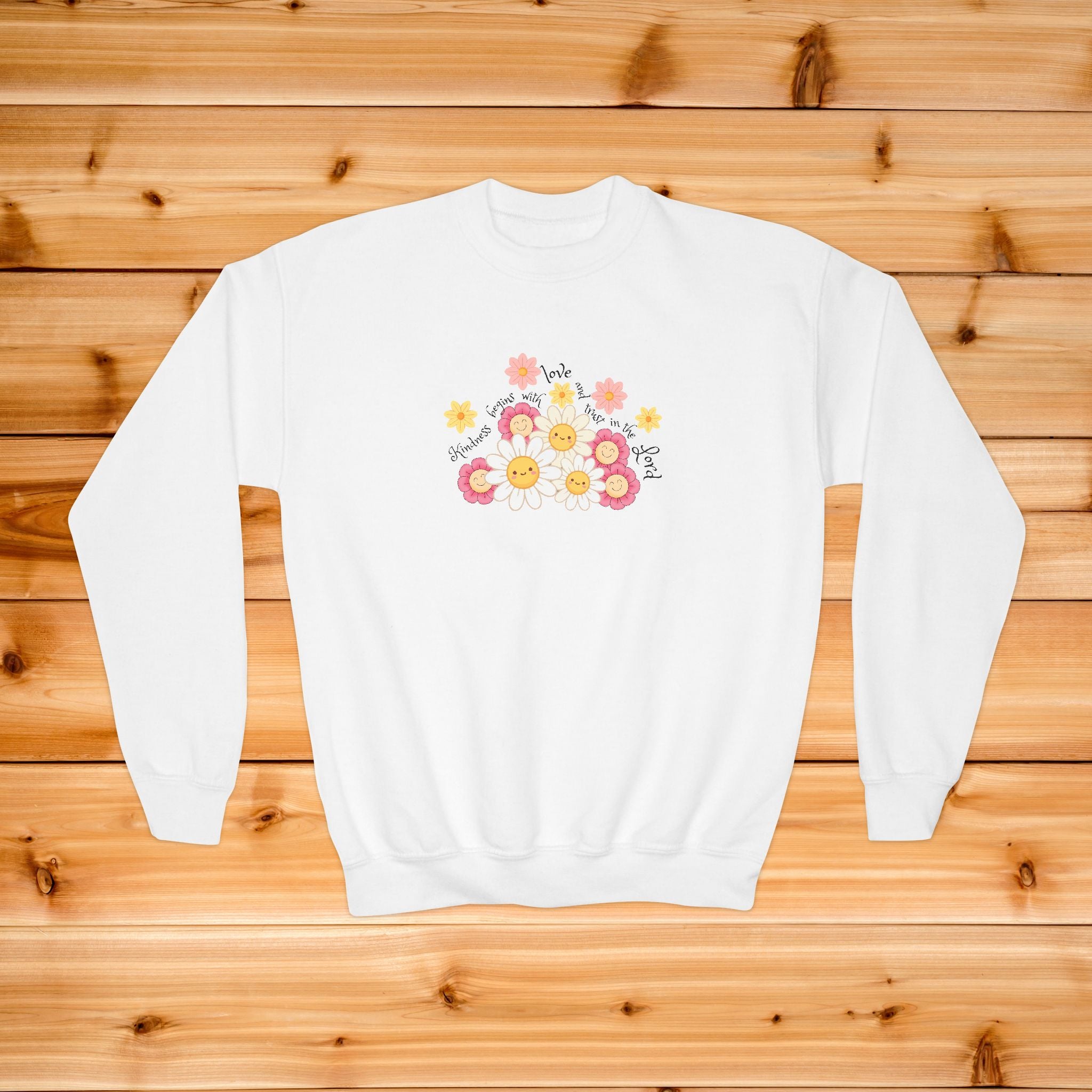 Daisy Kindness Youth Sweatshirt | Floral Kids Crewneck