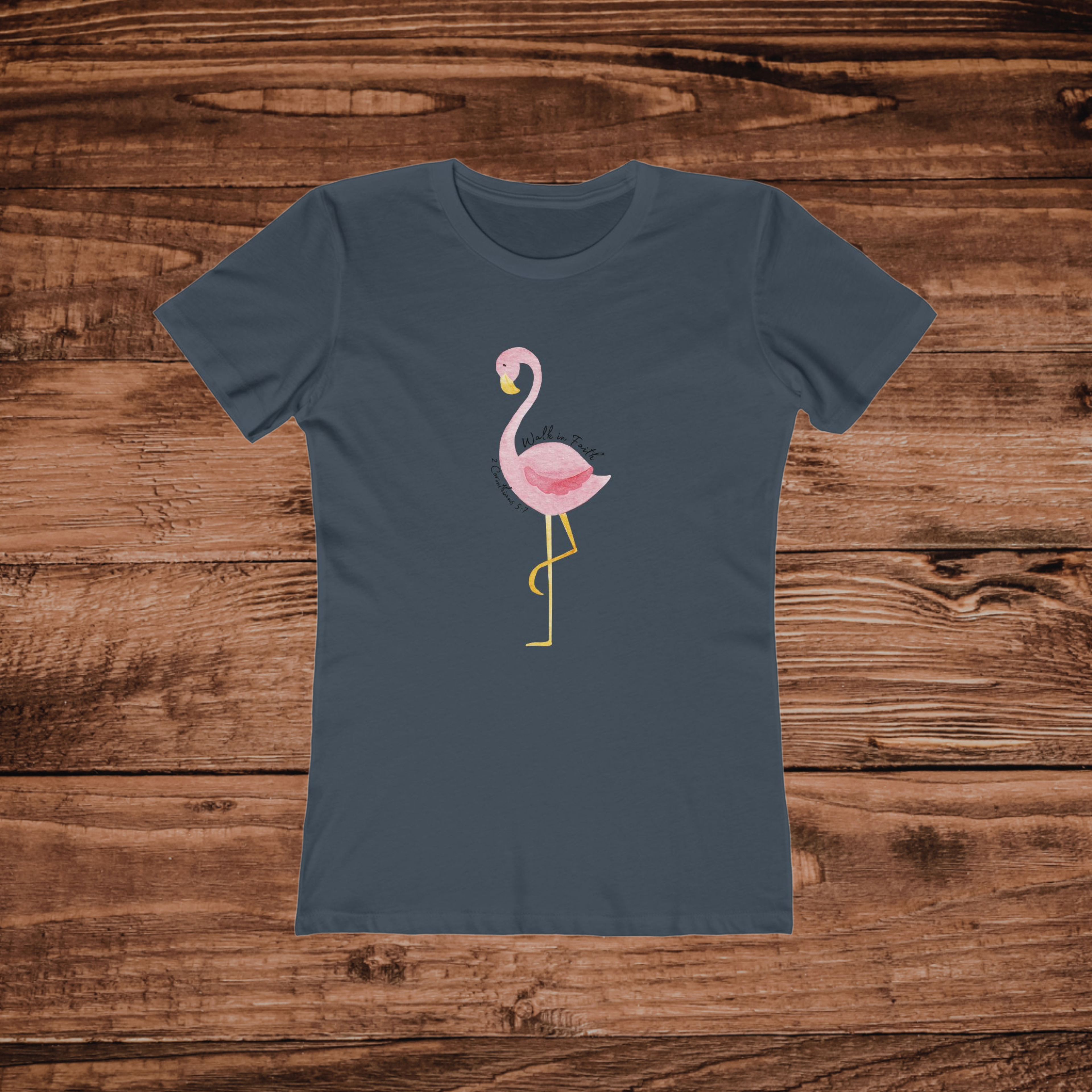Pink Flamingo Faith T-Shirt | Cute Tropical Graphic Boyfriend Tee