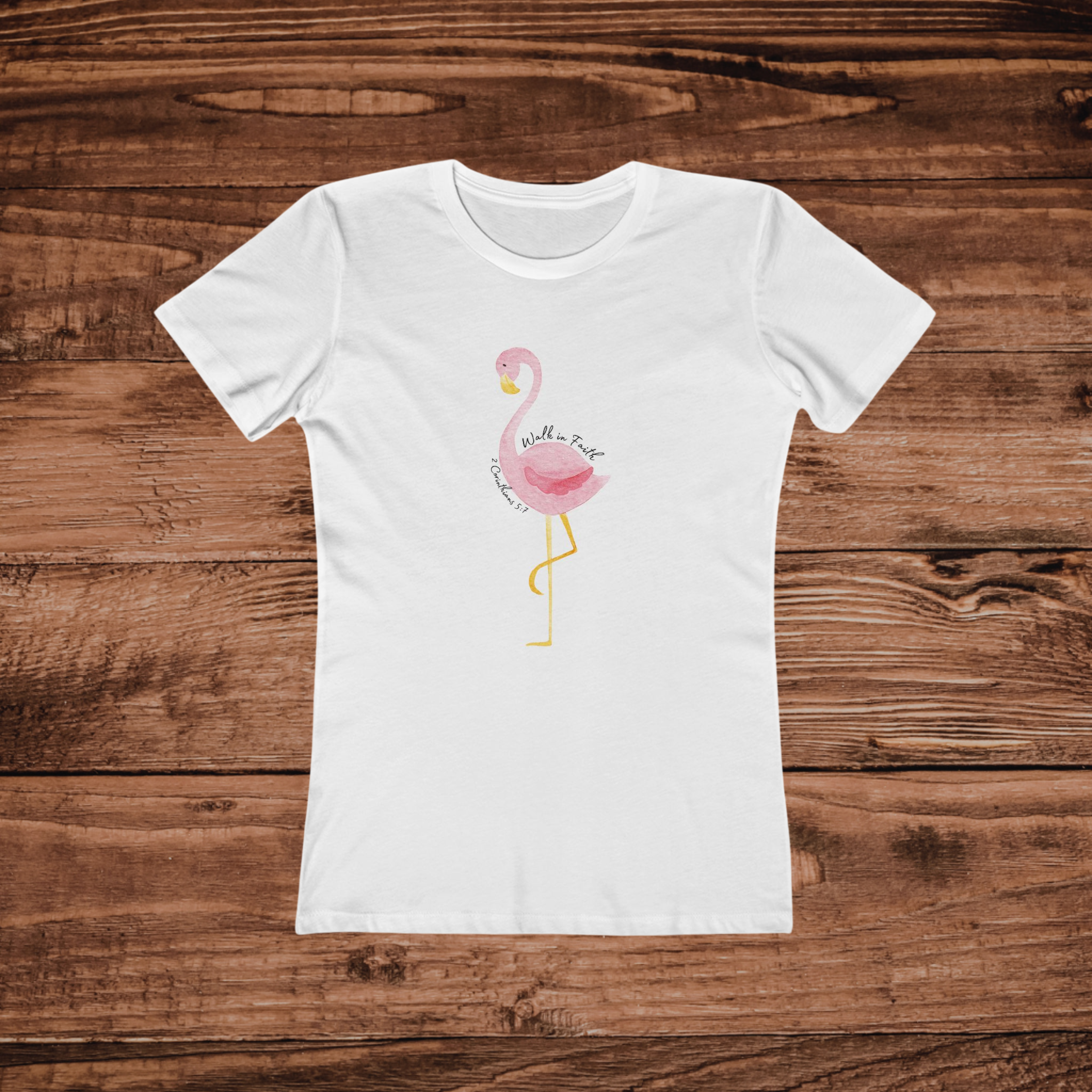 Pink Flamingo Faith T-Shirt | Cute Tropical Graphic Boyfriend Tee