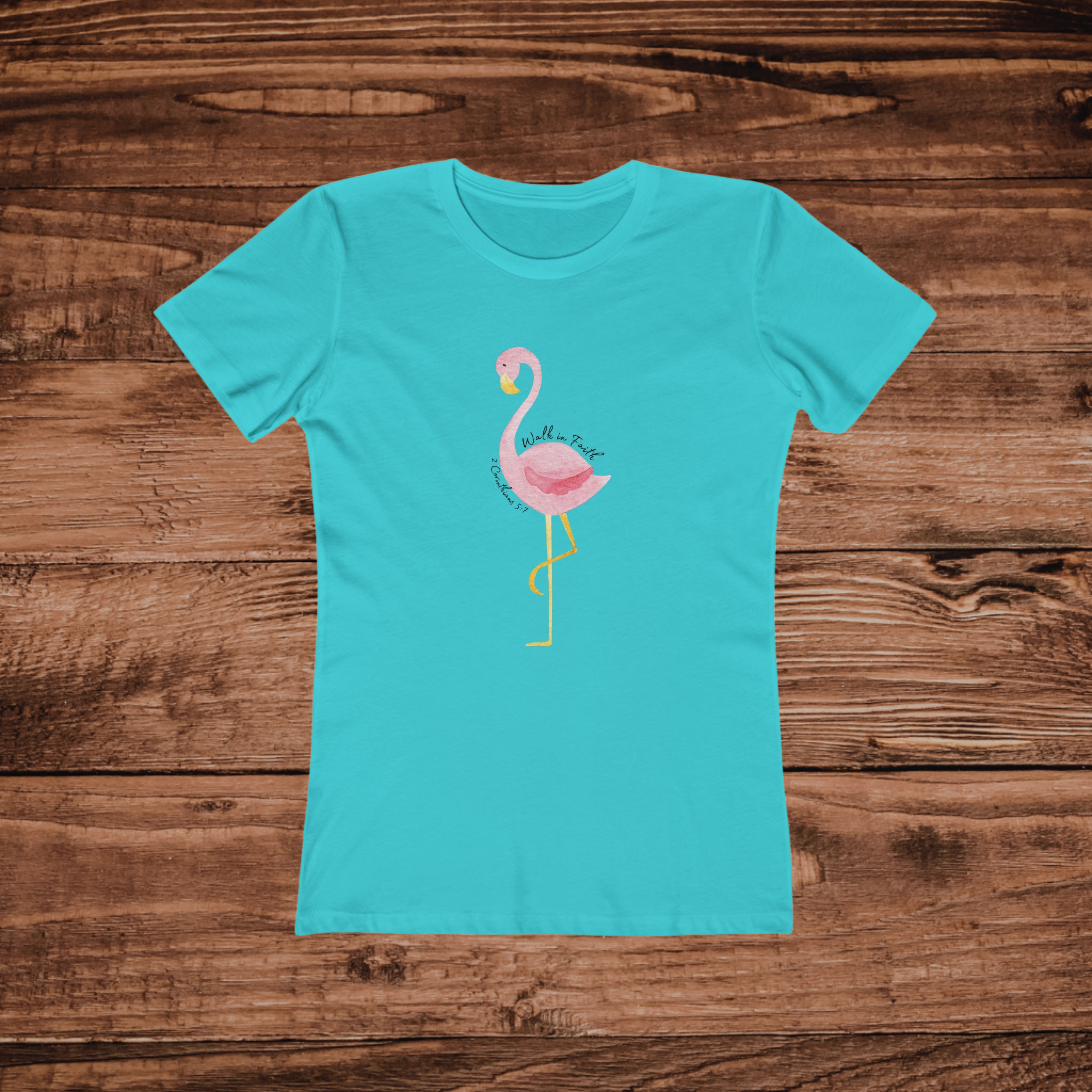Pink Flamingo Faith T-Shirt | Cute Tropical Graphic Boyfriend Tee
