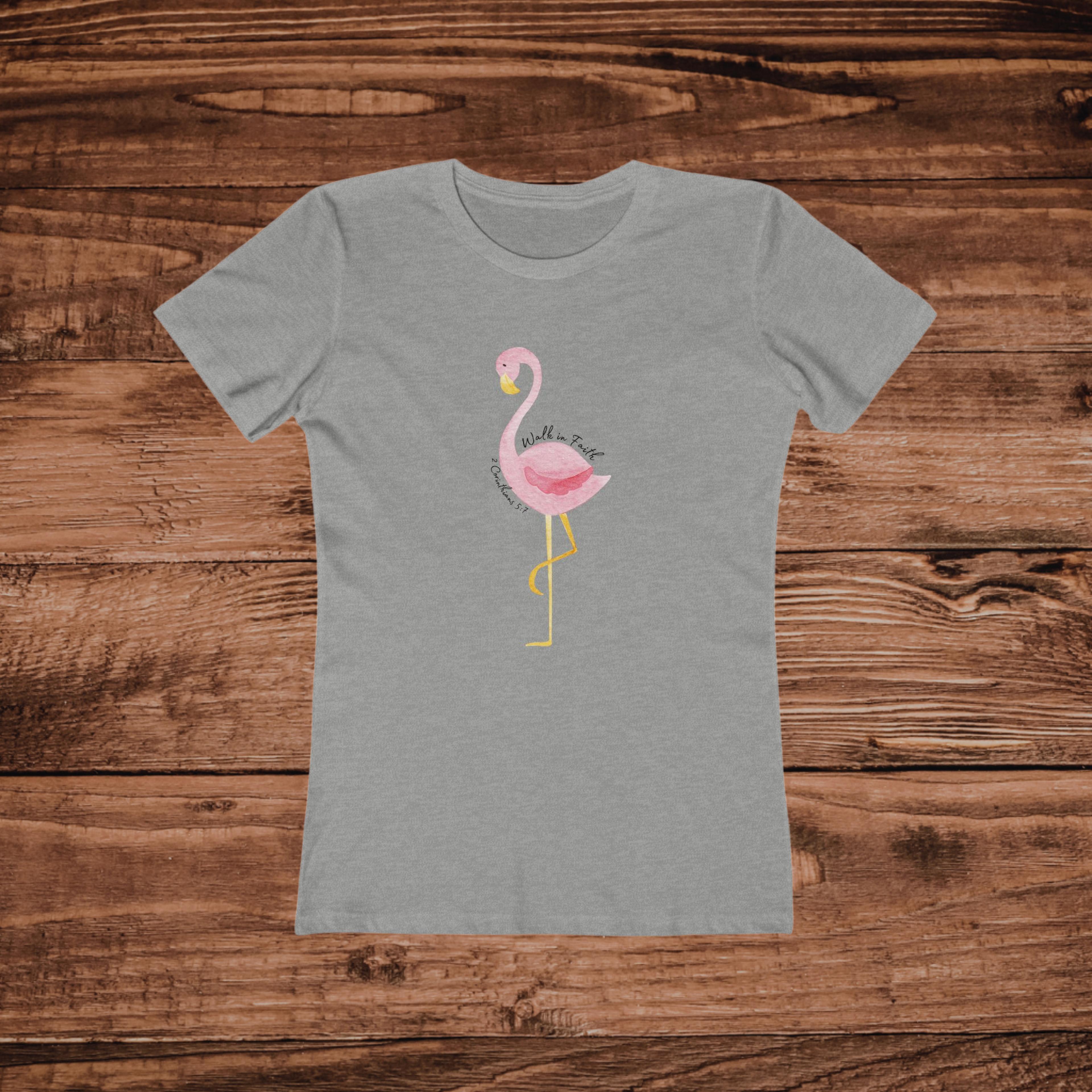 Pink Flamingo Faith T-Shirt | Cute Tropical Graphic Boyfriend Tee