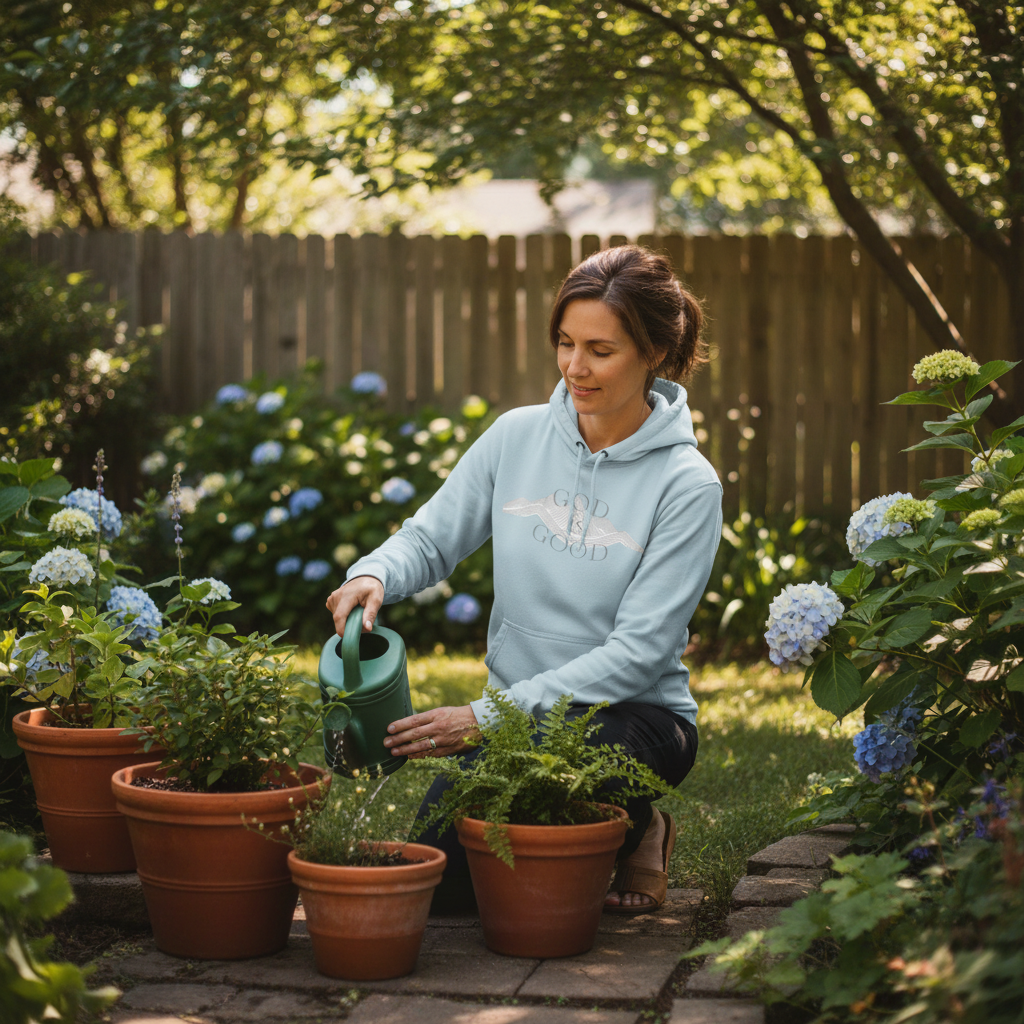 God is Good Hoodie, Christian Mountain Sweatshirt, Religious Nature Gift, Premium Soft Fleece Pullover, Minimalist Faith Apparel, Plus Size