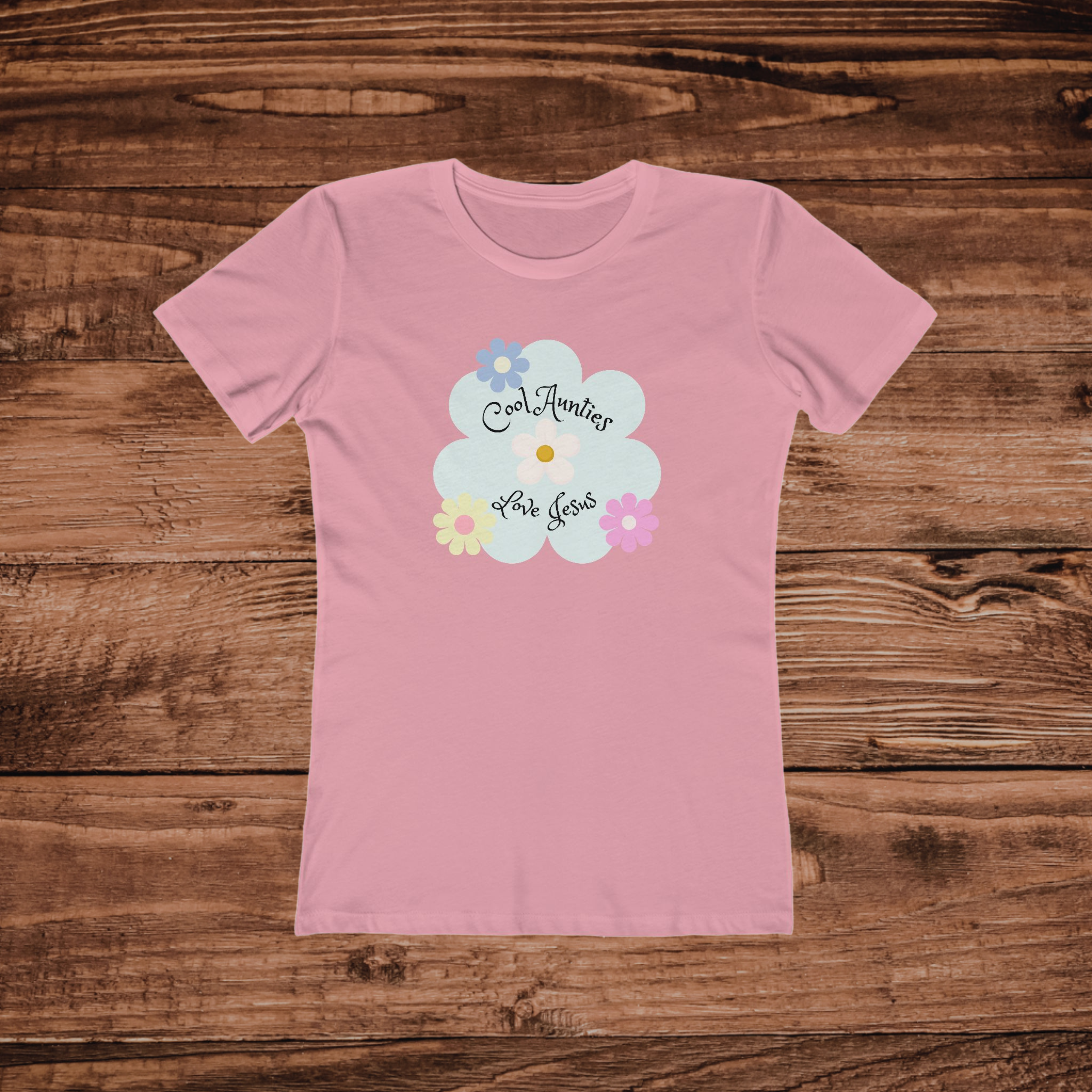 Cool Aunties love Jesus Womens Boyfriend T-Shirt