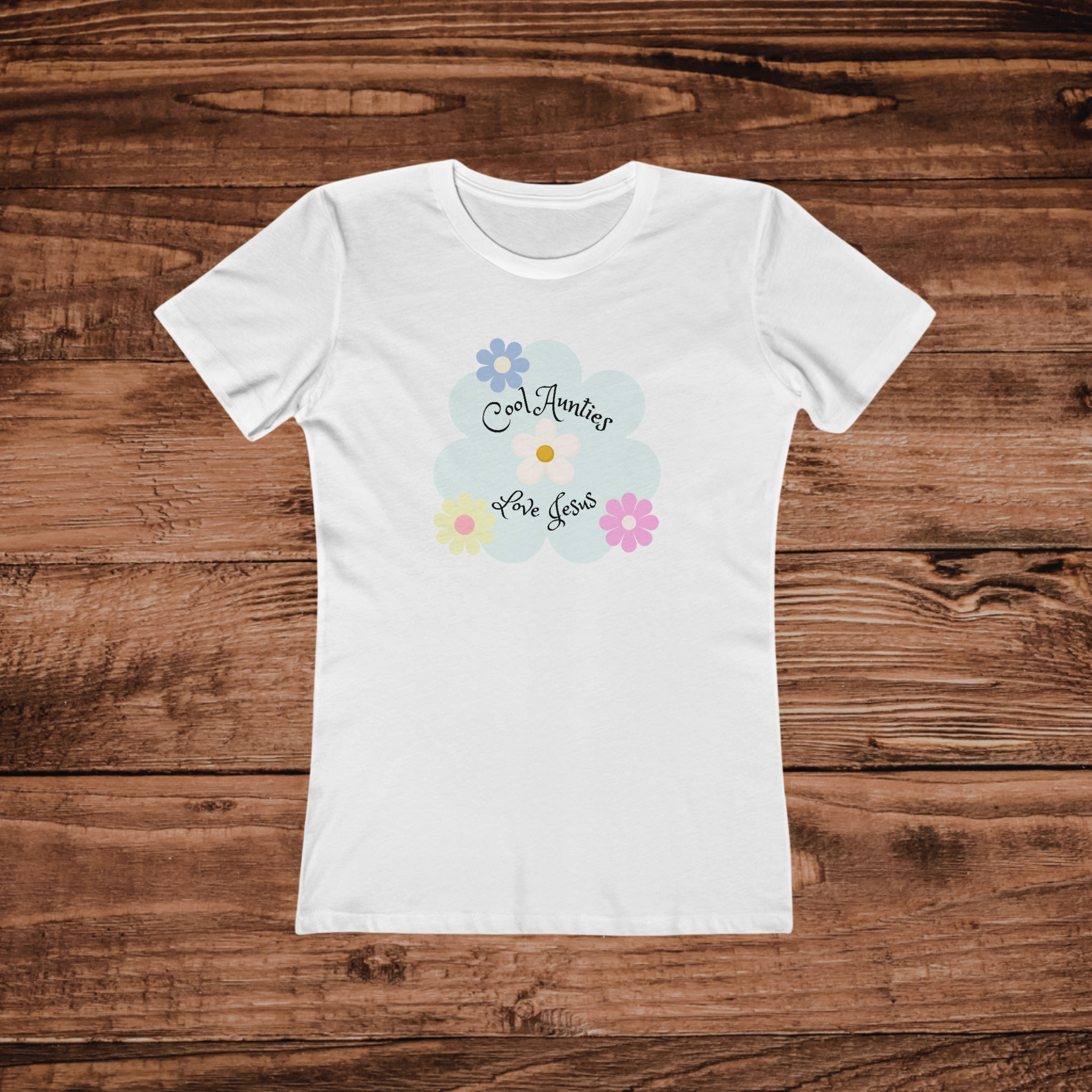 Cool Aunties love Jesus Womens Boyfriend T-Shirt