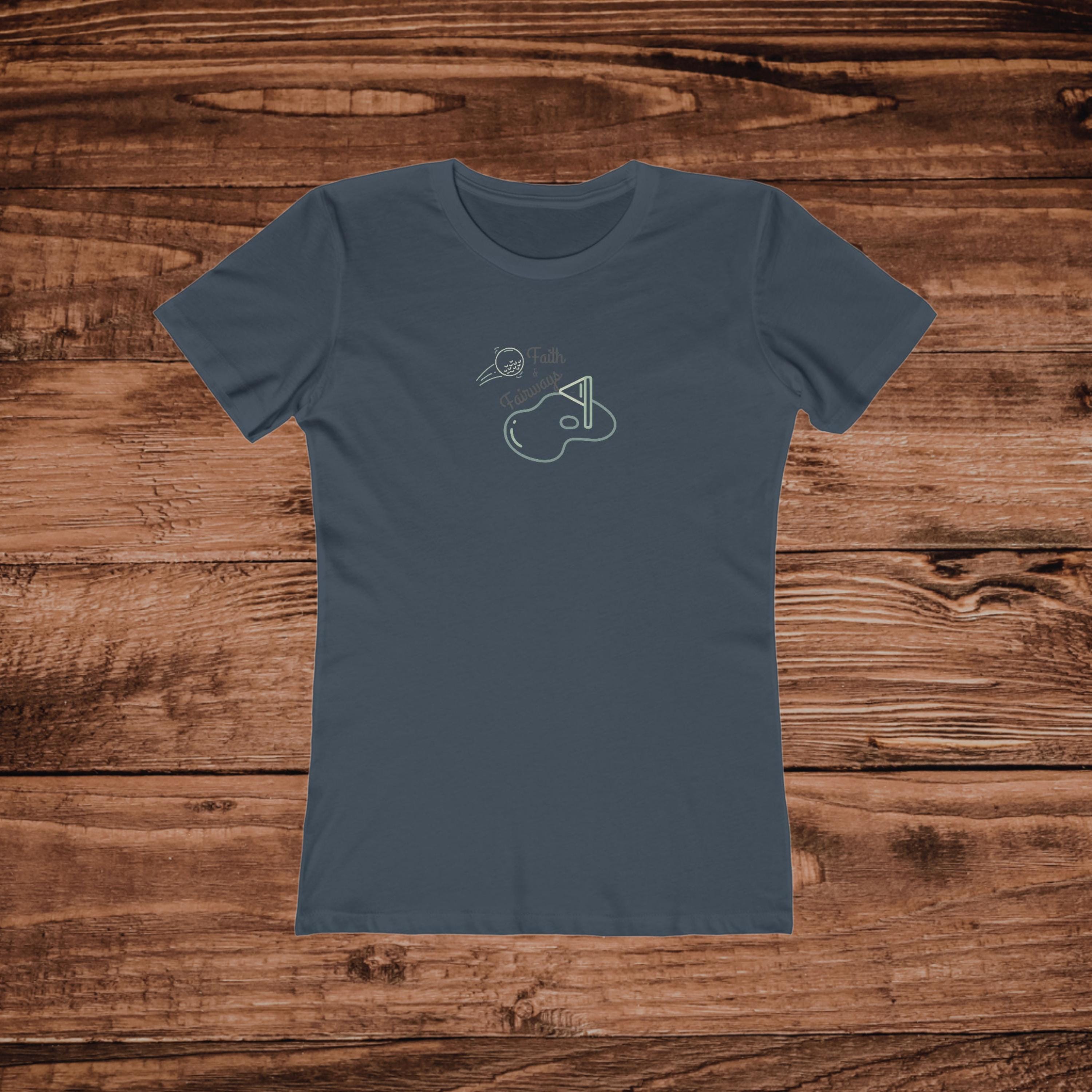 Womens Golf Tshirt | Minimal Faith Aesthetic Golf Design | Lightweight Boyfriend Cut Summer tee | Womens Juniors