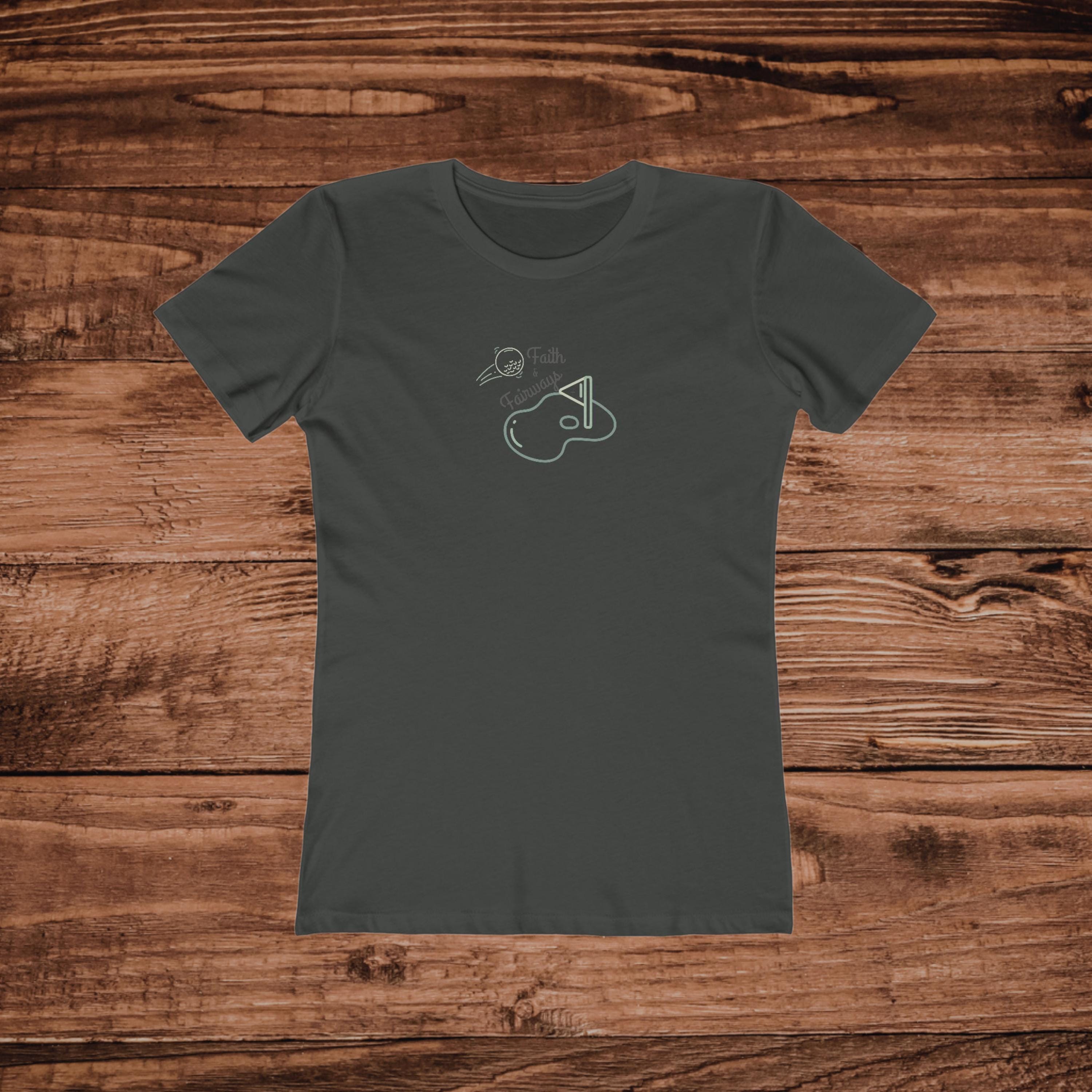 Womens Golf Tshirt | Minimal Faith Aesthetic Golf Design | Lightweight Boyfriend Cut Summer tee | Womens Juniors