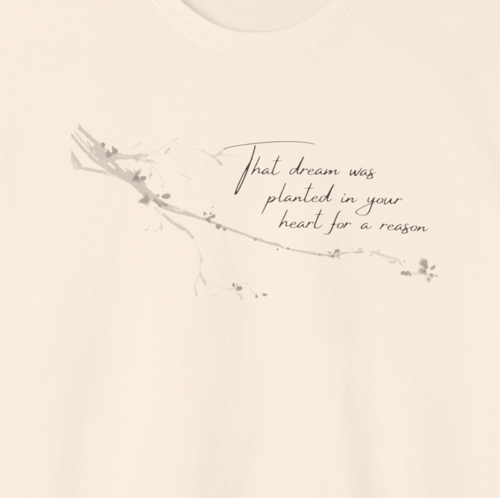 That Dream Was Planted For A Reason Crewneck Sweatshirt, Inspirational Boho Graphic, Aesthetic Gift for Her, Minimalist Floral Sweater