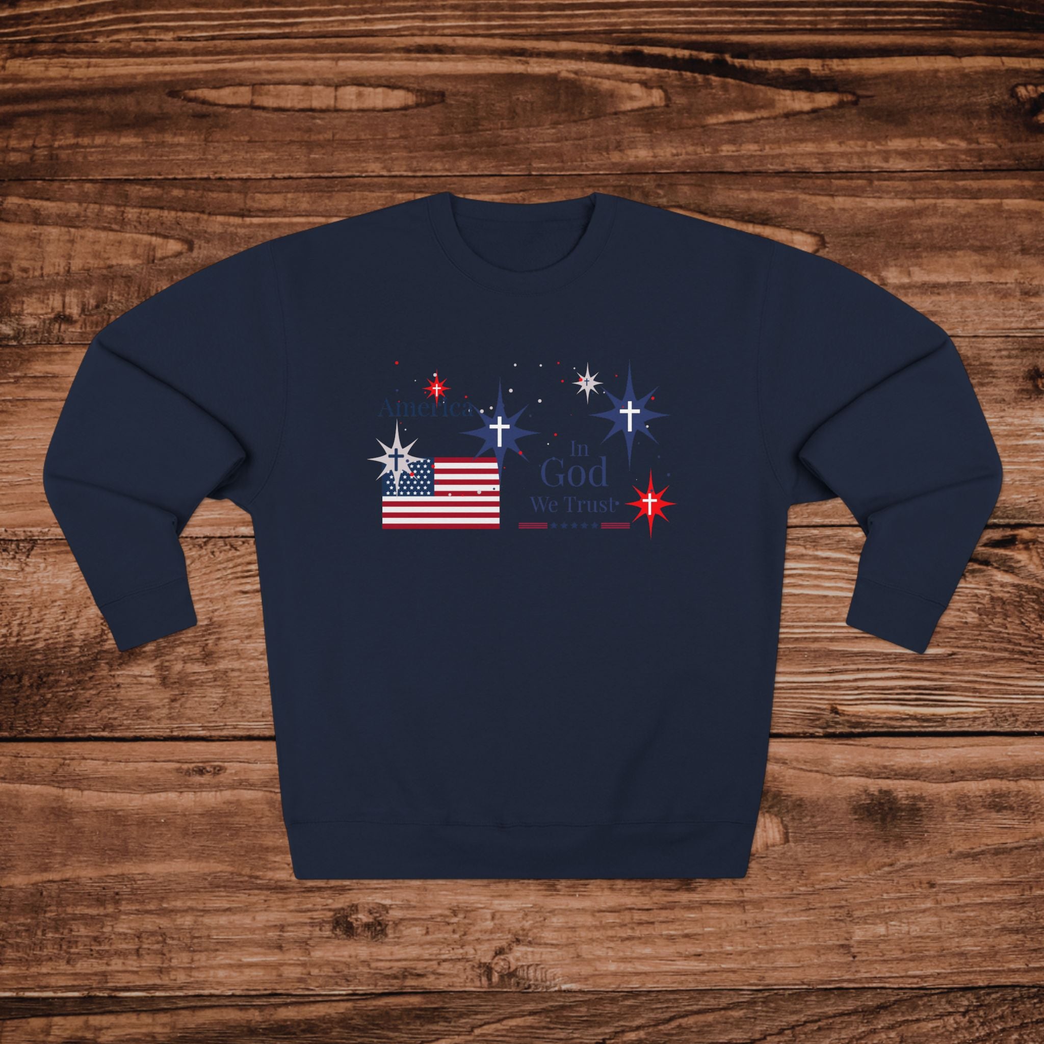 In God We Trust America Crewneck Sweatshirt | Patriotic Fourth of July
