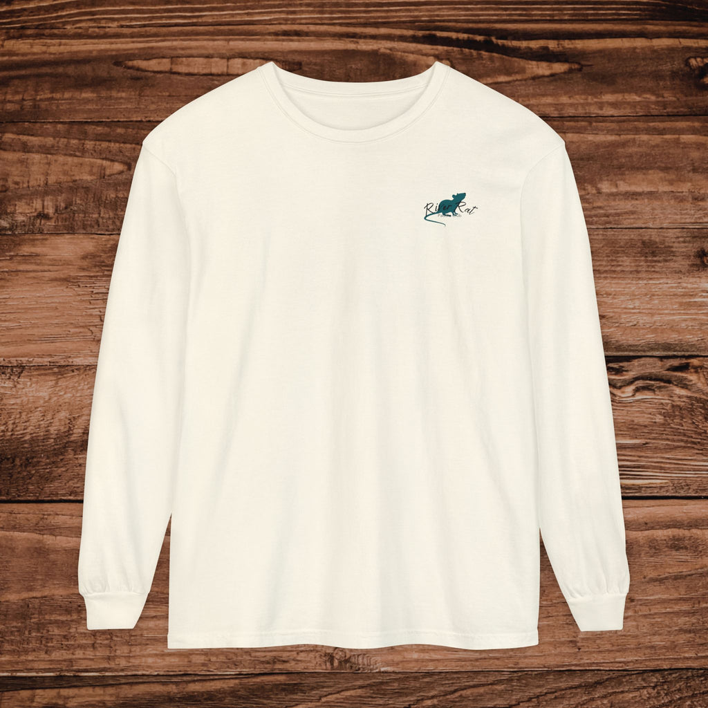 River Rat Paddle Club Long Sleeve Logo T-Shirt Dual Graphic Designs