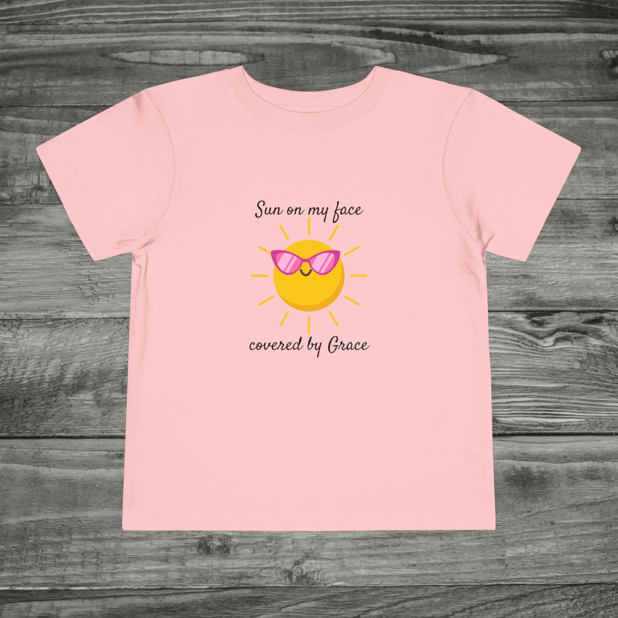 Sun with Sunglasses covered by Grace Toddler Tee | Christian Sunshine