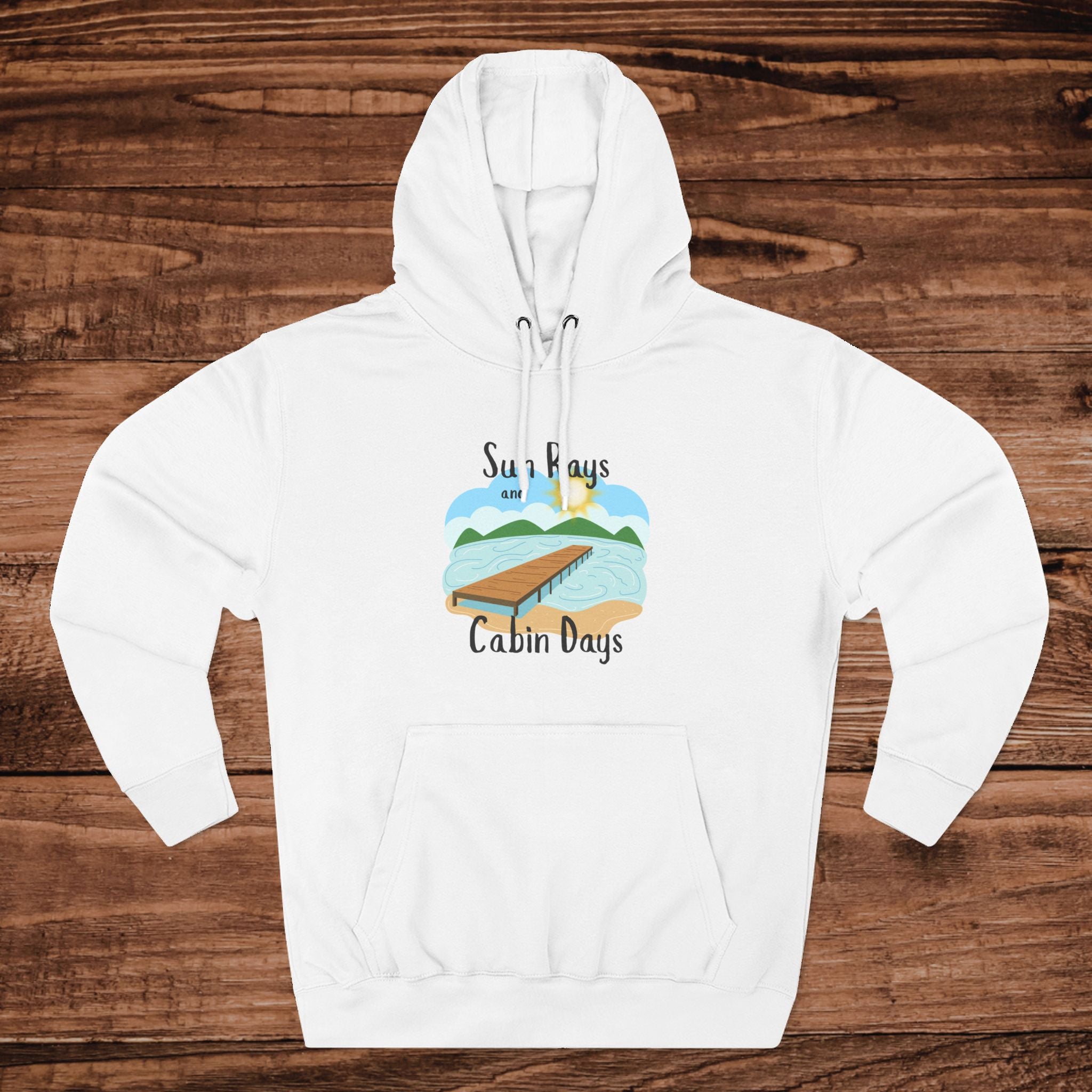 Cabin Days Dock Illustration Hoodie | Lake House Vacation Sweatshirt