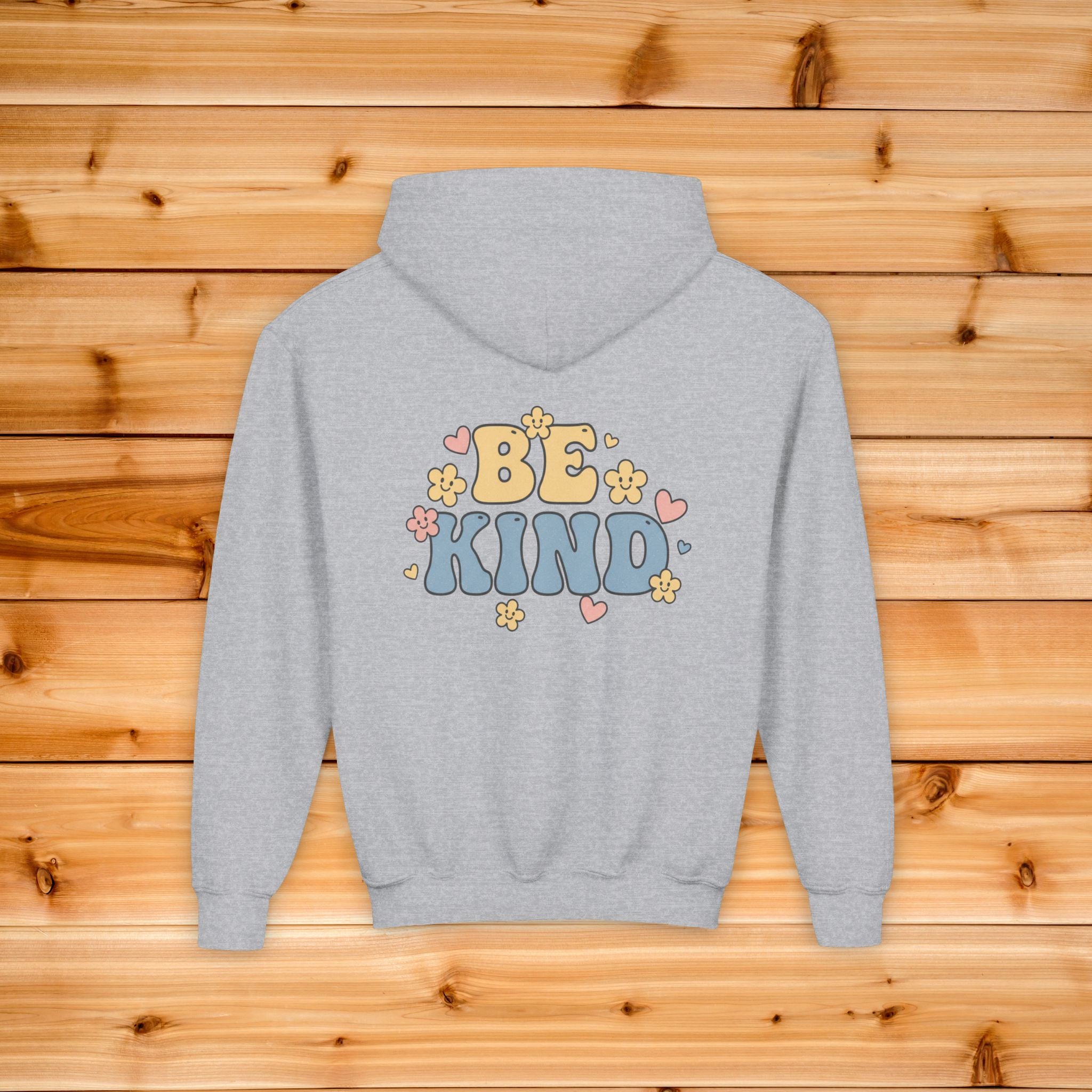 Be Kind floral Youth Hoodie | pastel design