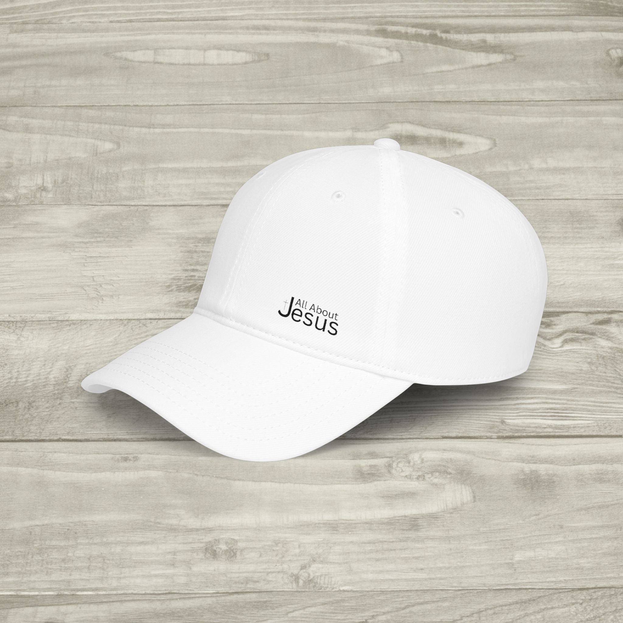 Embroidered All About Jesus Hat, Christian Aesthetic Hat, Minimalist Baseball Cap, Religious Streetwear Headwear, Low Profile Cross Cap