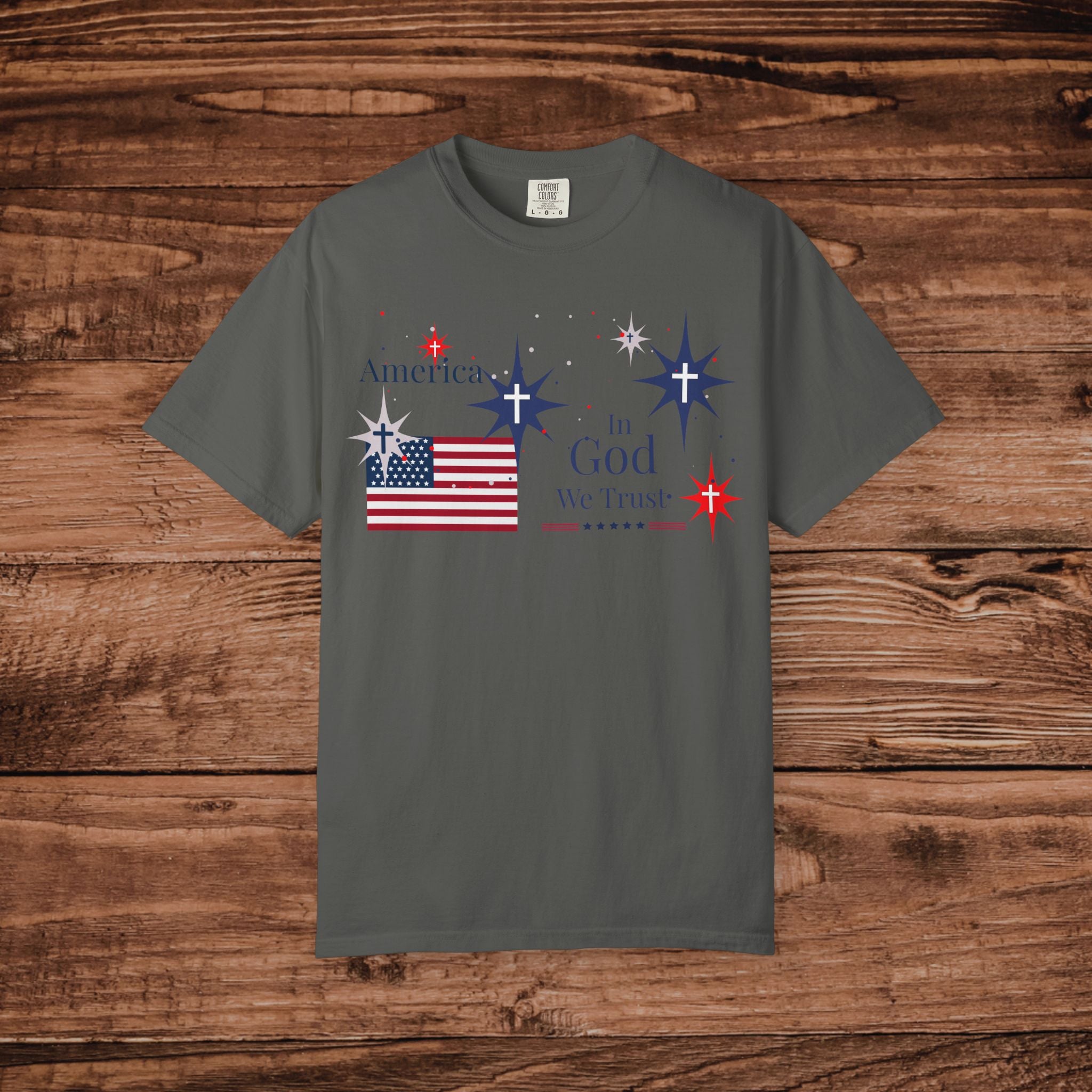 America In God We Trust T-shirt | American Flag Stars Patriotic Tee