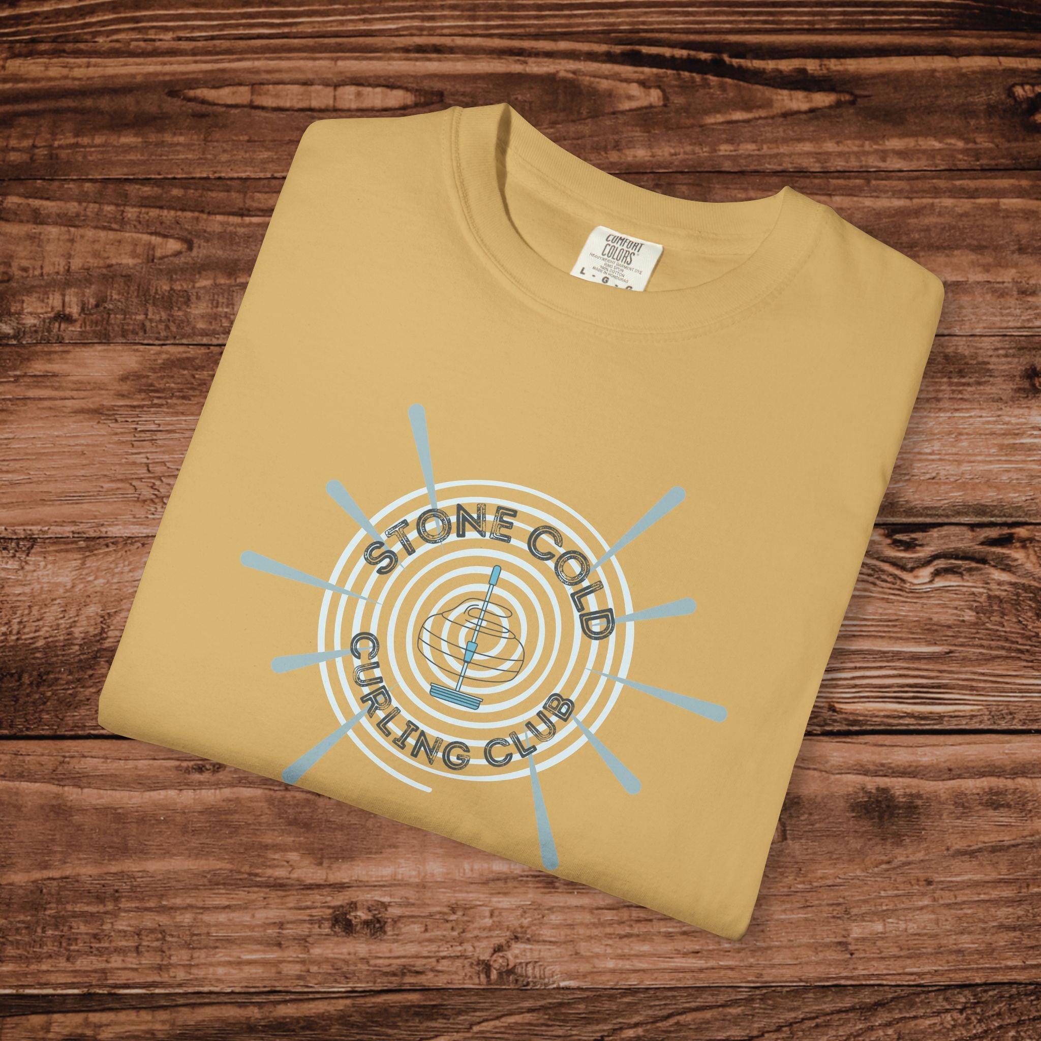 Stone Cold Curling Club Tshirt, Curling Stone Tee, Gift for Curlers, Aesthetic Curling Tshirt, Retro Rink Tee, Minimalist Curling Stone Logo