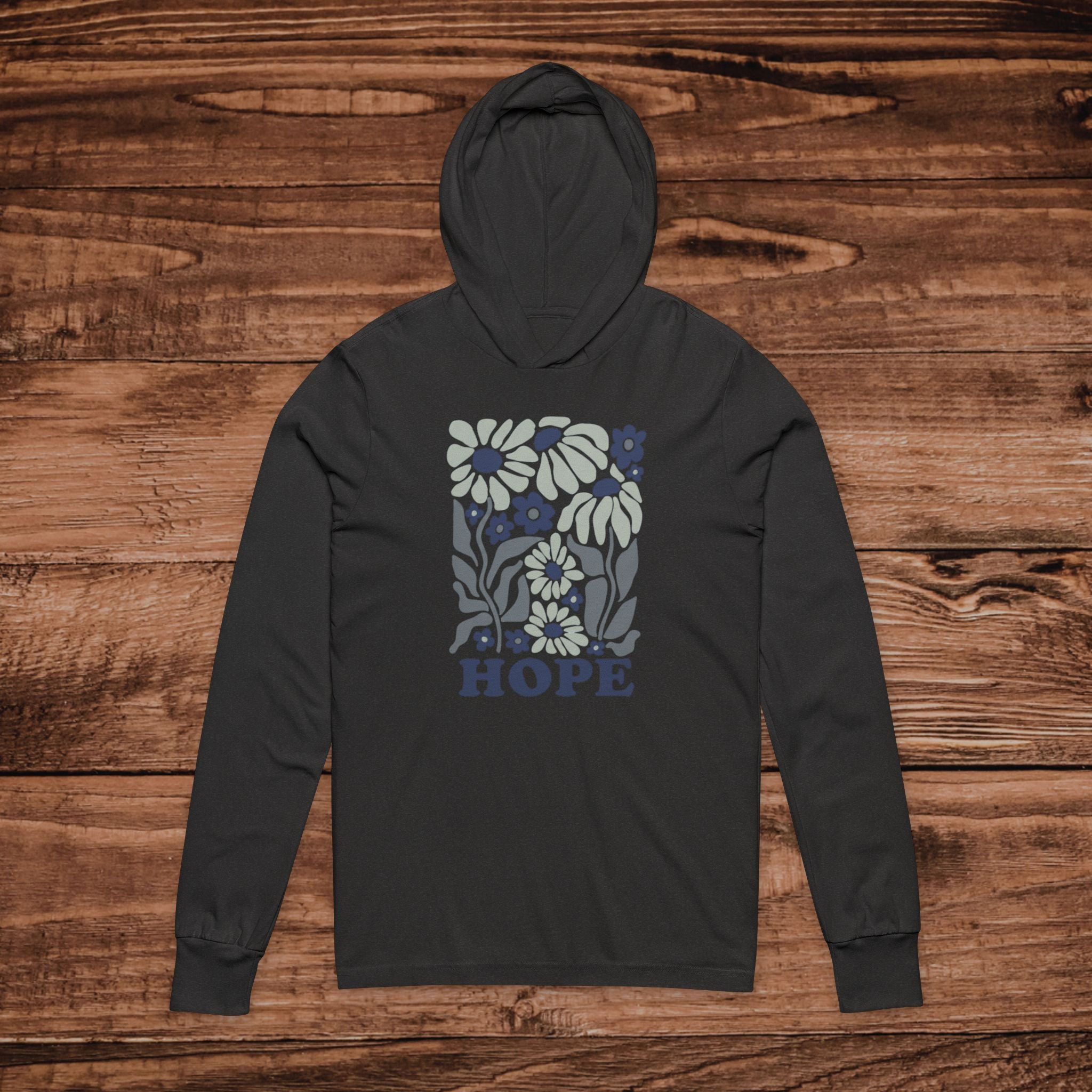 Floral Hope Graphic Hooded Tee | Floral typography, vintage flower design