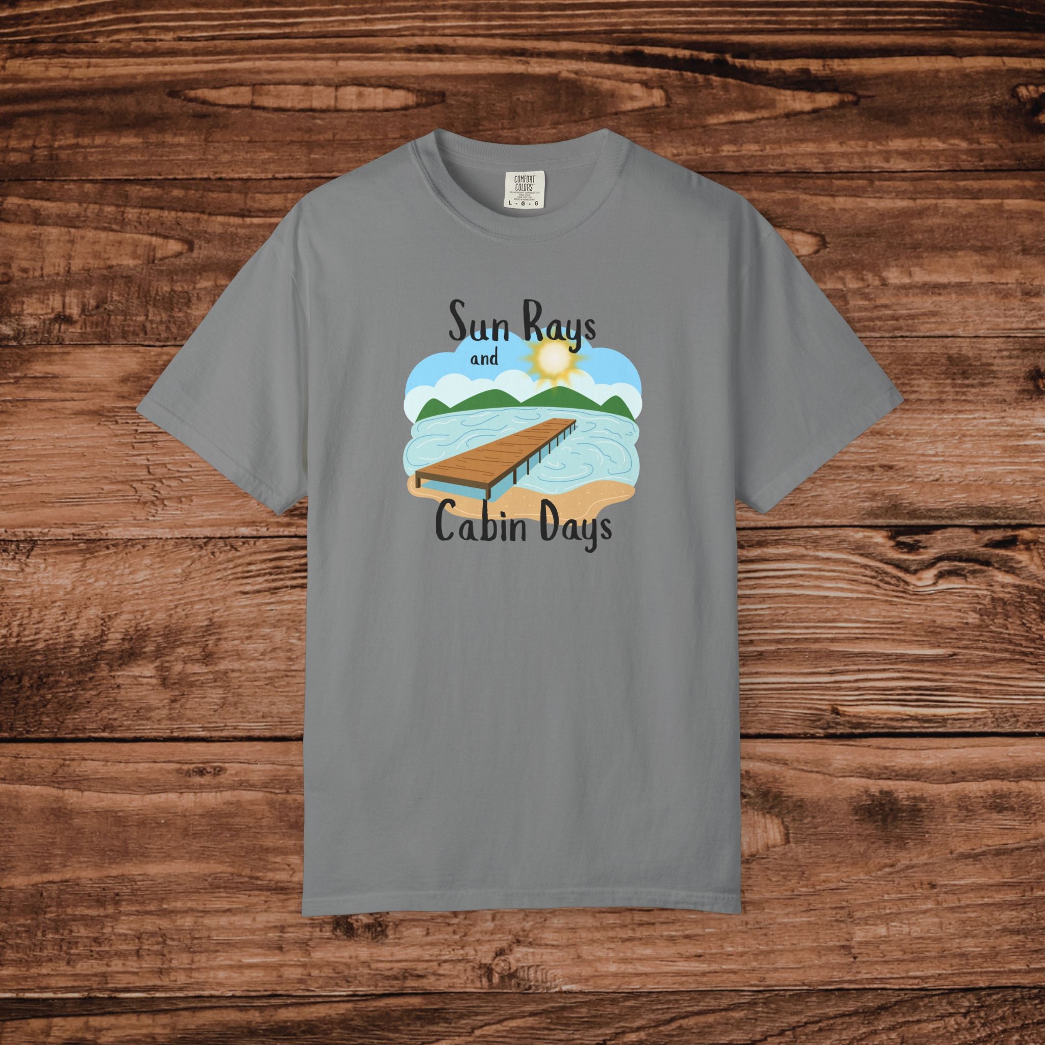 Sun Rays and Cabin Days T-Shirt | Dock Lake Summer Design