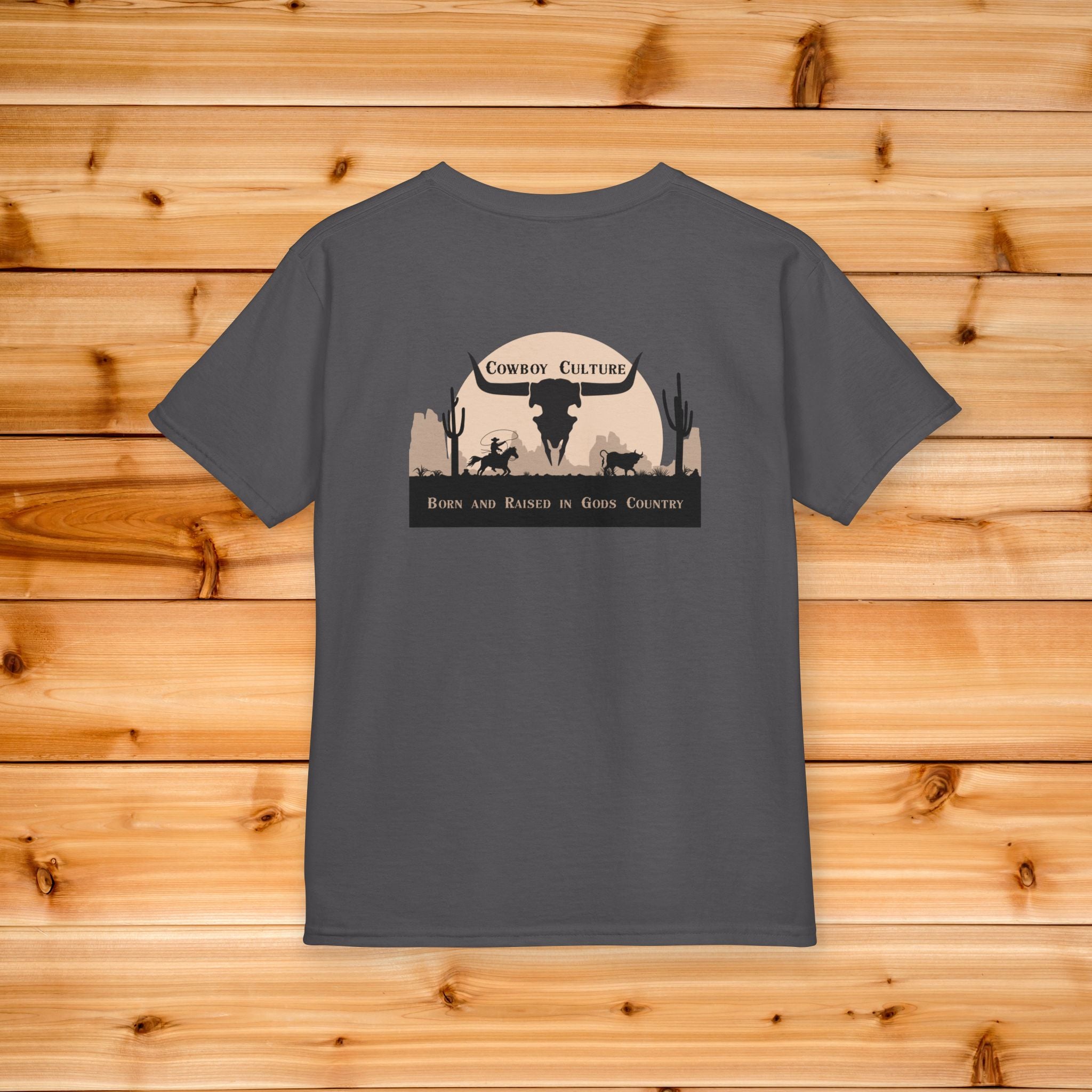 Cowboy Culture Gods Country Kids Tee | Front and Back Graphics