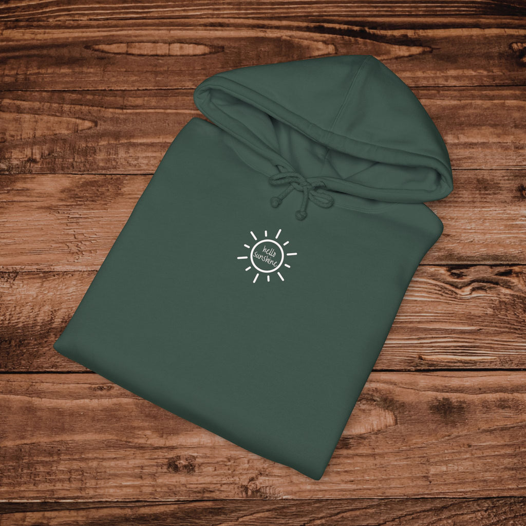 Embroidered Hello Sunshine Hoodie, Aesthetic Sun Sweatshirt, Premium Pullover, Minimalist Sunshine Gift, Oversized Unisex Hoodie