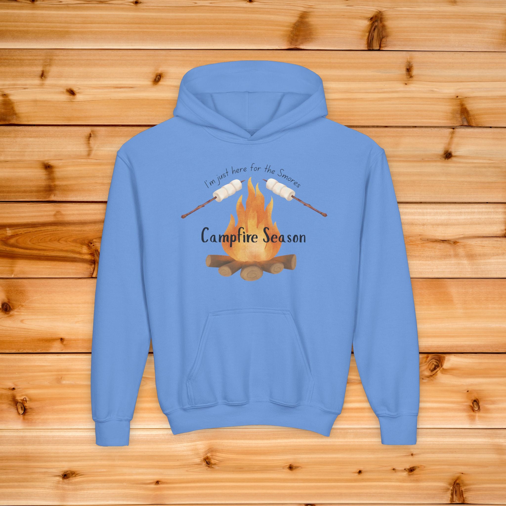 Big Kids Campfire Season Hoodie | Marshmallow Roasting Graphic