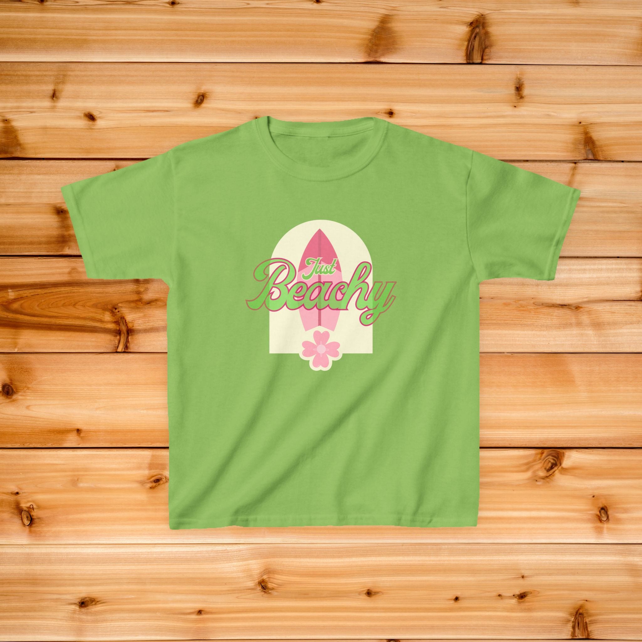 Beachy Surfboard Kids Tee | Retro Floral Summer Vibes