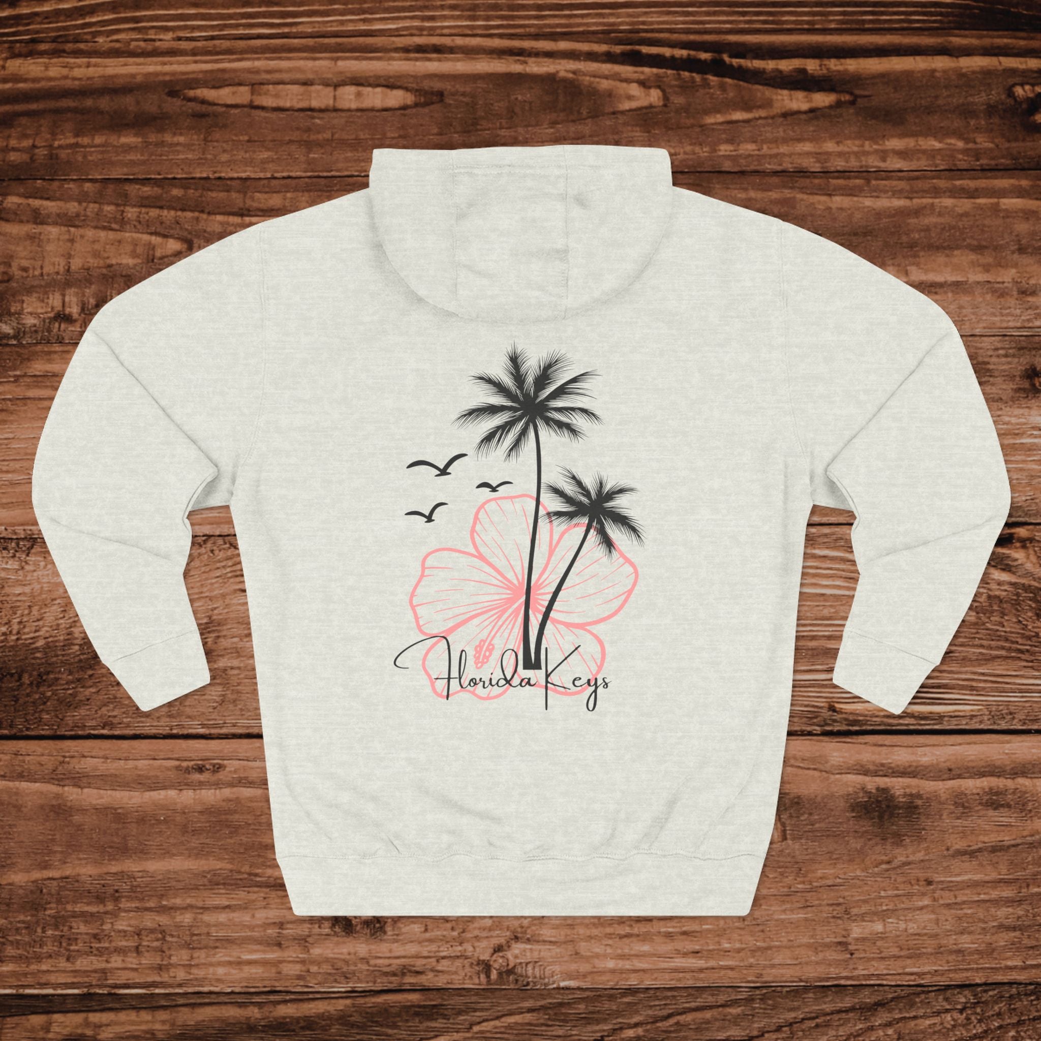 Florida Keys Hoodie, Tropical Beach Pullover, Palm Tree Graphic Sweatshirt, Coastal Aesthetic Apparel, Florida Vacation Gift, Unisex Fleece