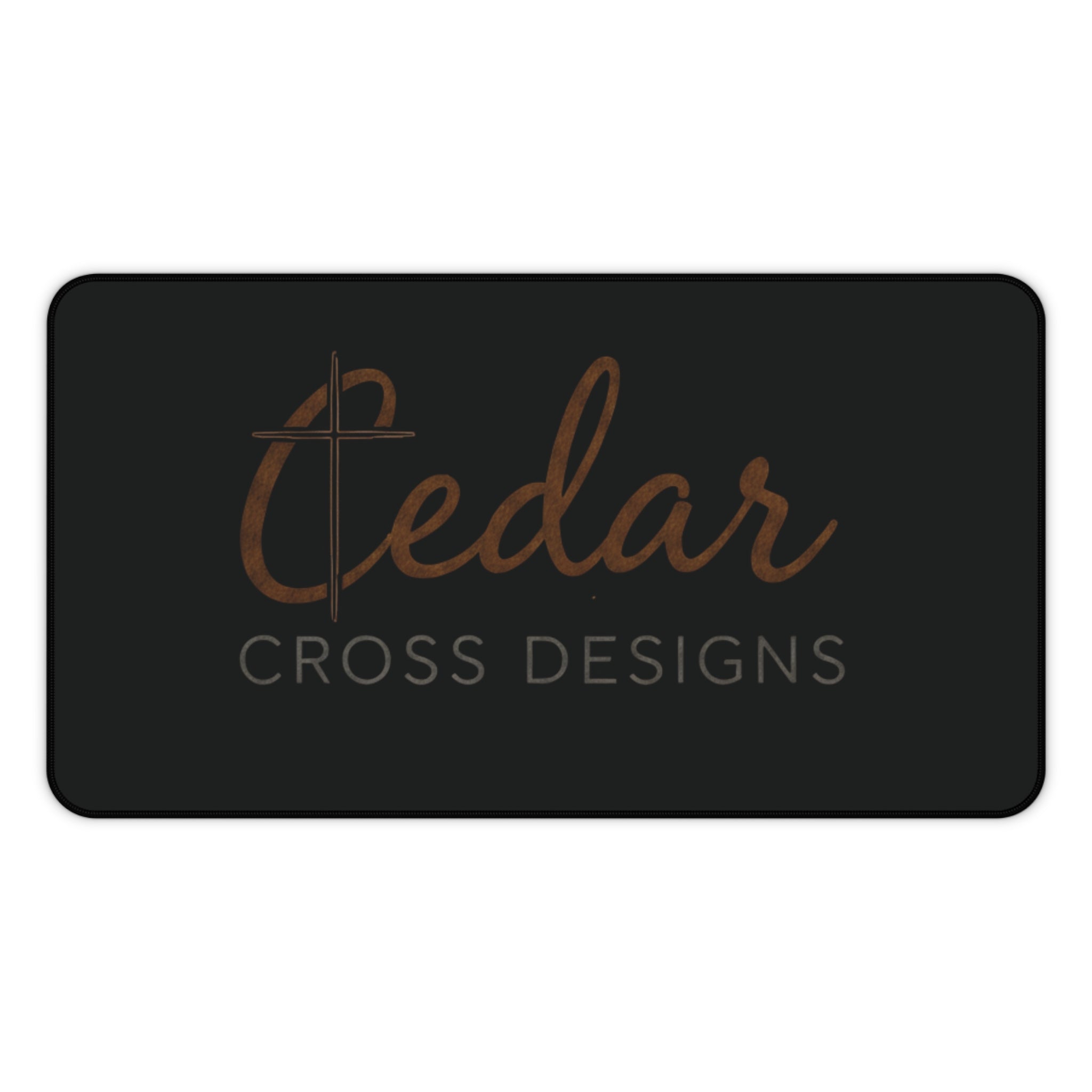 Cedar Cross Designs Desk Mat | Black Logo Mouse Pad