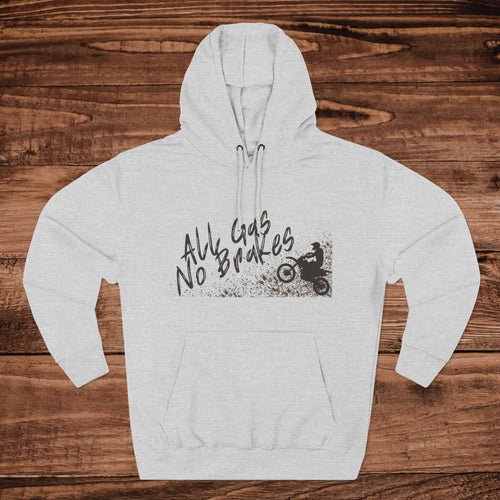 All Gas No Brakes Hoodie, Dirt Bike Motocross Sweatshirt, Retro Racing Graphic Pullover, Gift for Dirt Biker, Enduro Racing Apparel