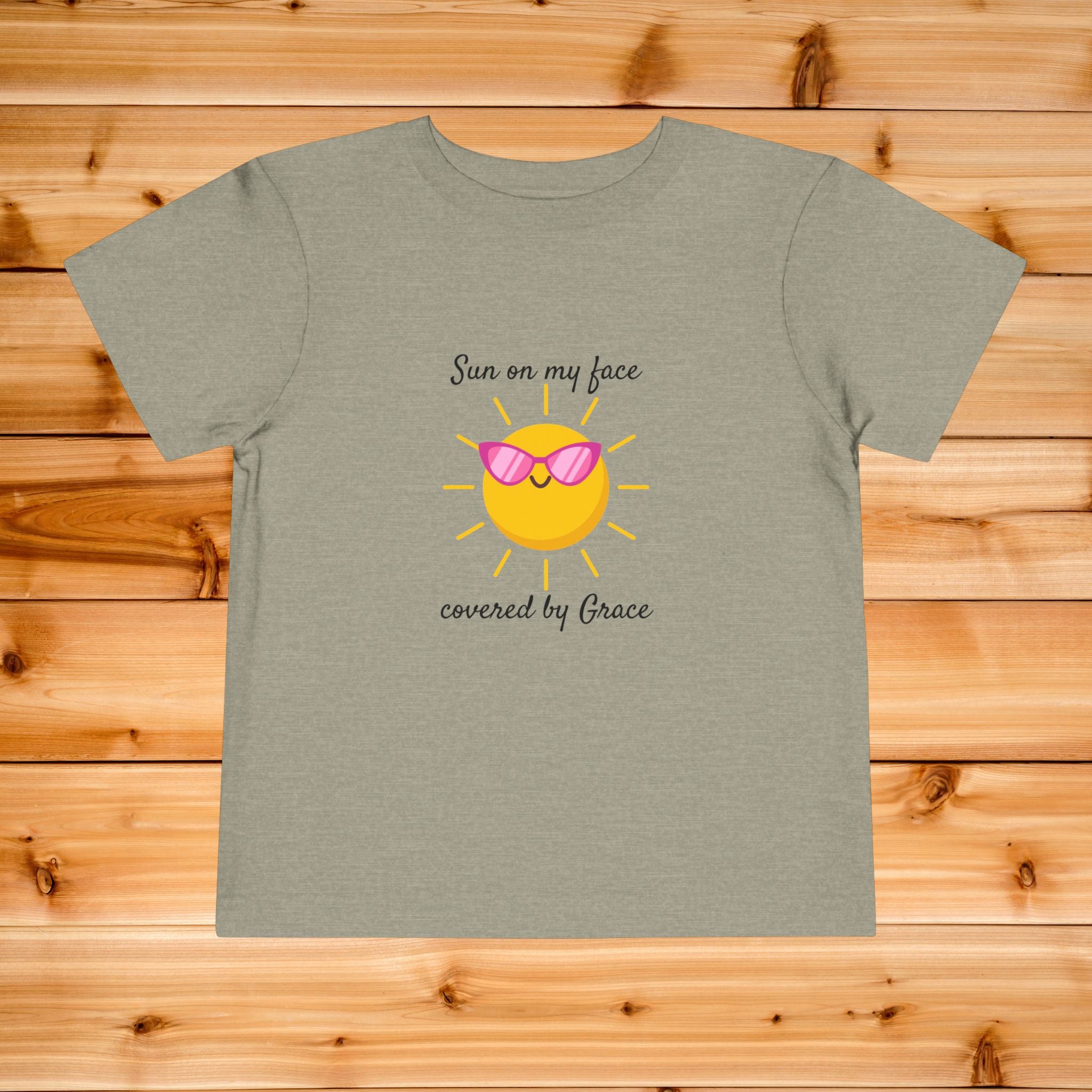 Sun with Sunglasses covered by Grace Toddler Tee | Christian Sunshine