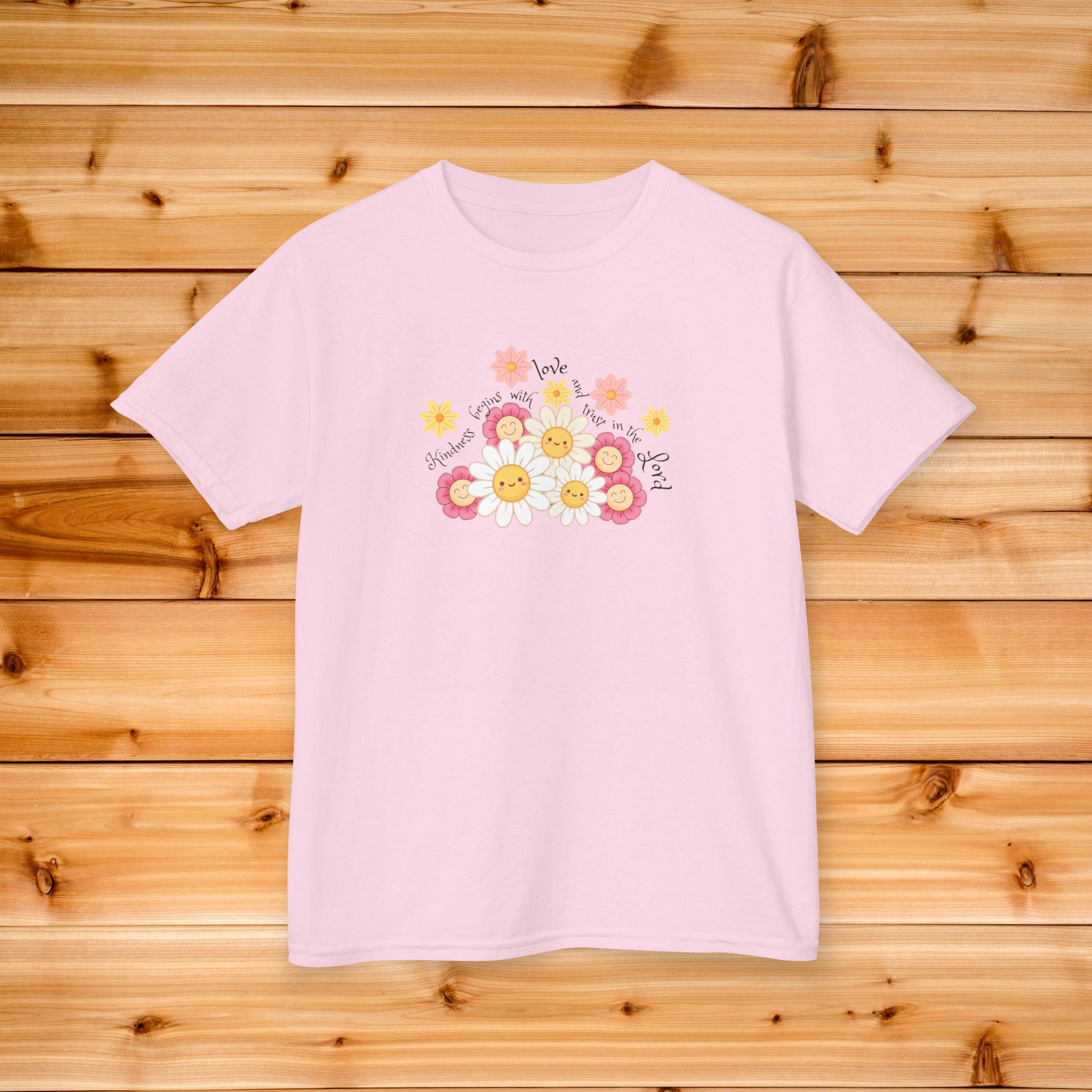 Daisy Kindness Kids Tee | Pastel Floral Shirt