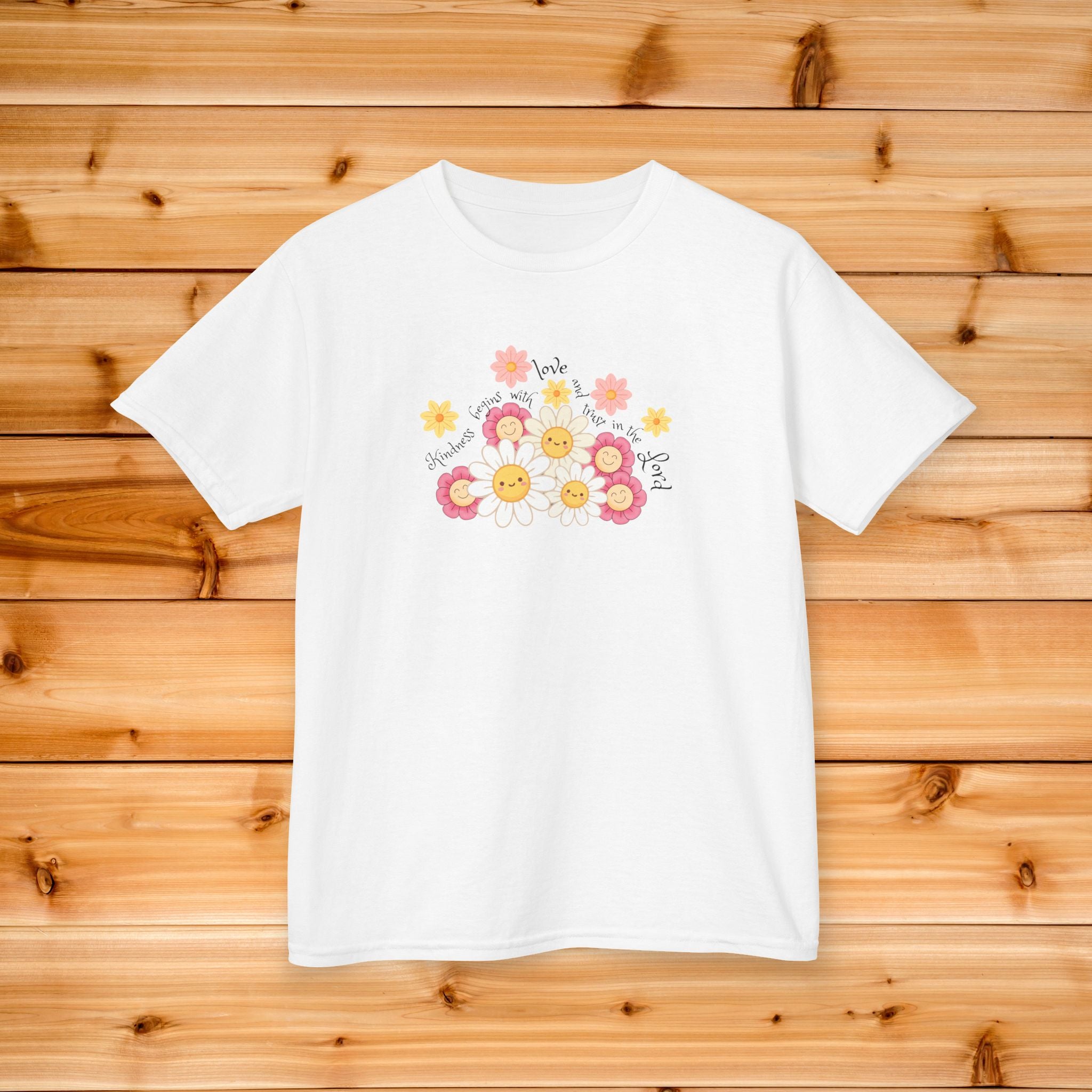 Daisy Kindness Kids Tee | Pastel Floral Shirt