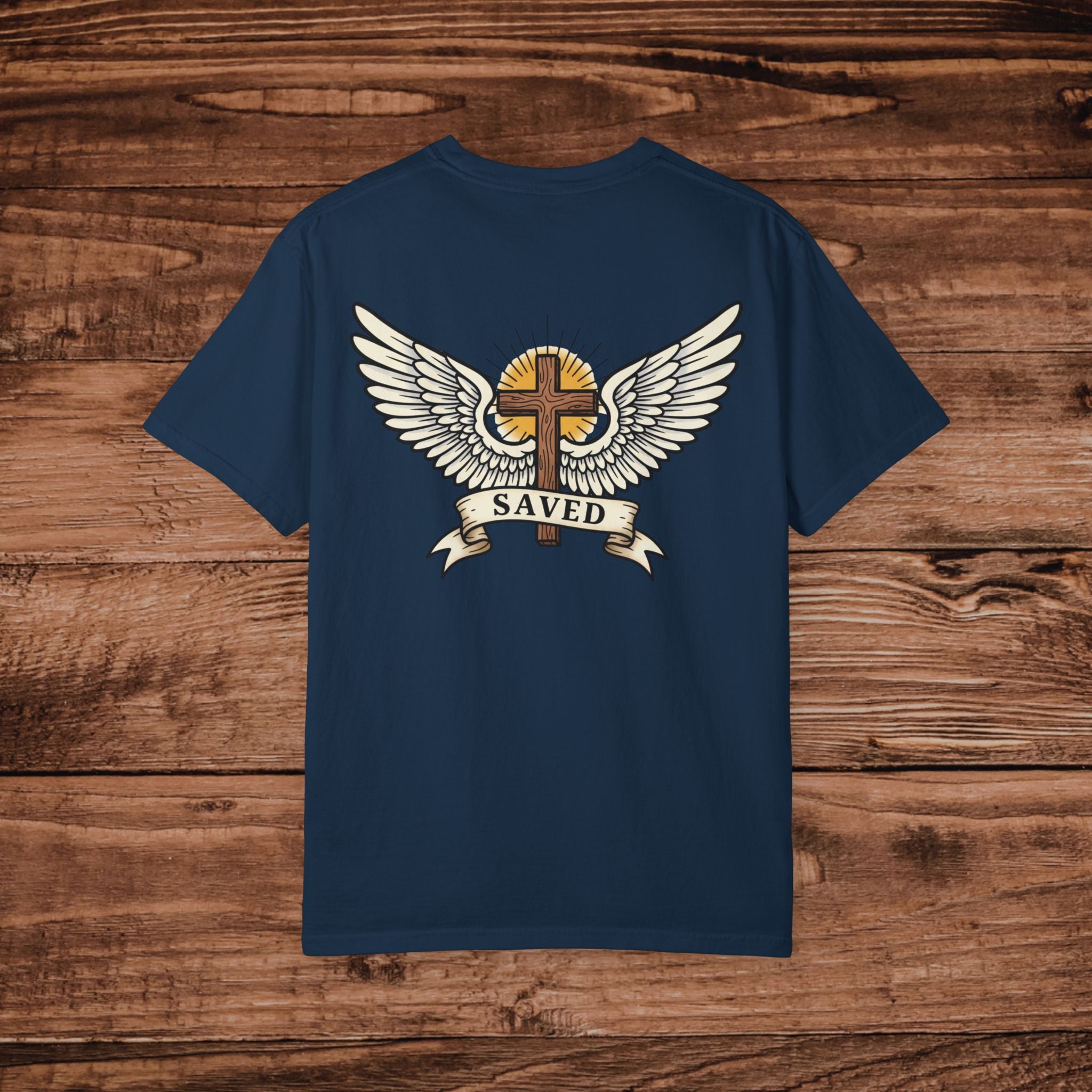Winged Cross Saved T-shirt | Christian Faith Graphic